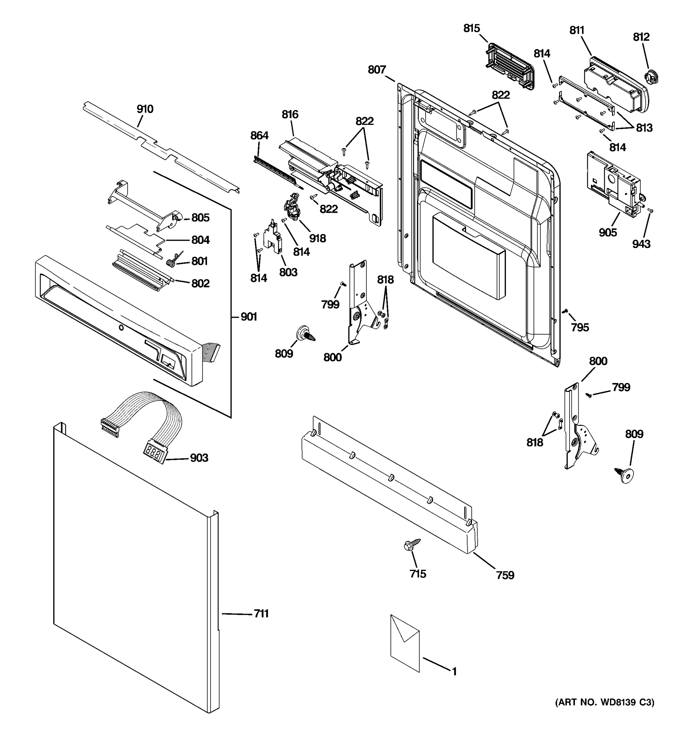 ESCUTCHEON & DOOR ASSEMBLY