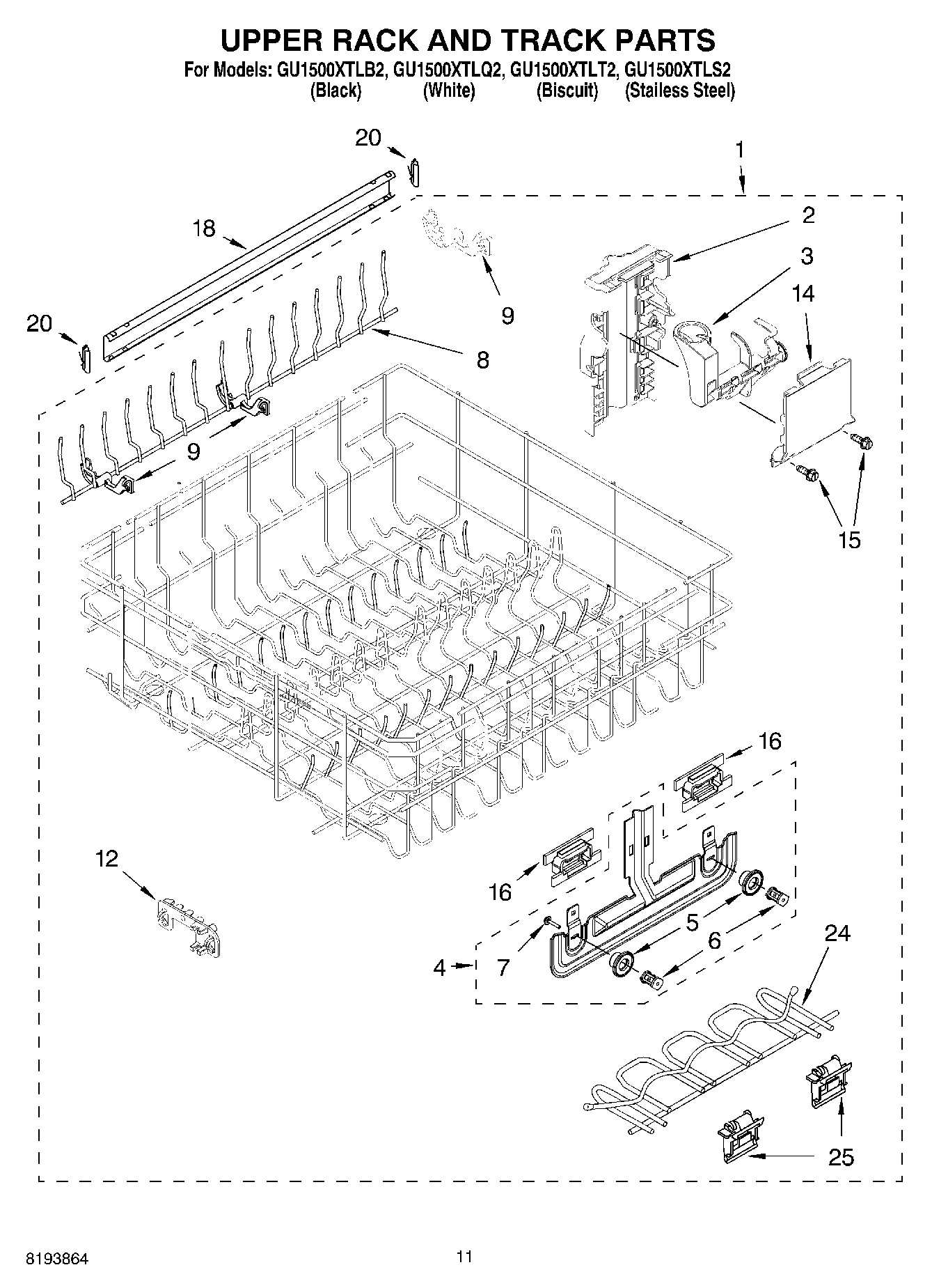 09 - UPPER RACK AND TRACK PARTS