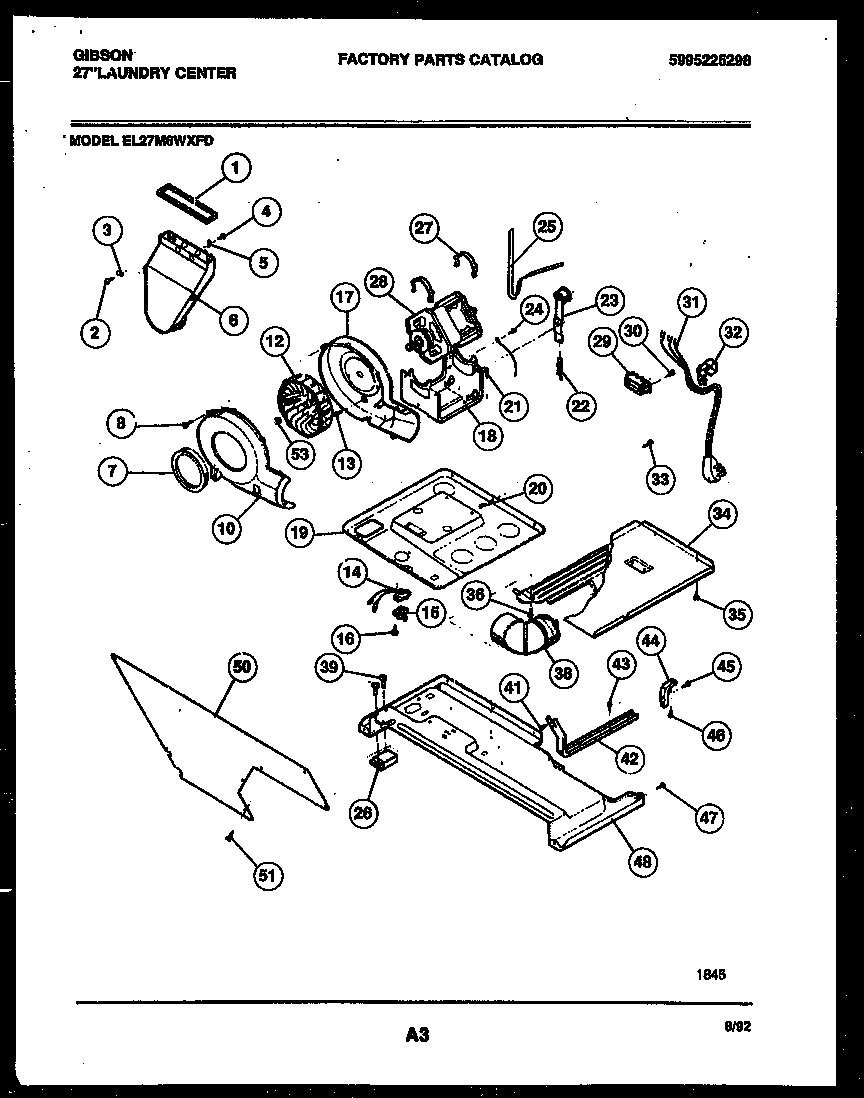 03 - BLOWER, IDLER ARM CLUTCH AND MOTOR