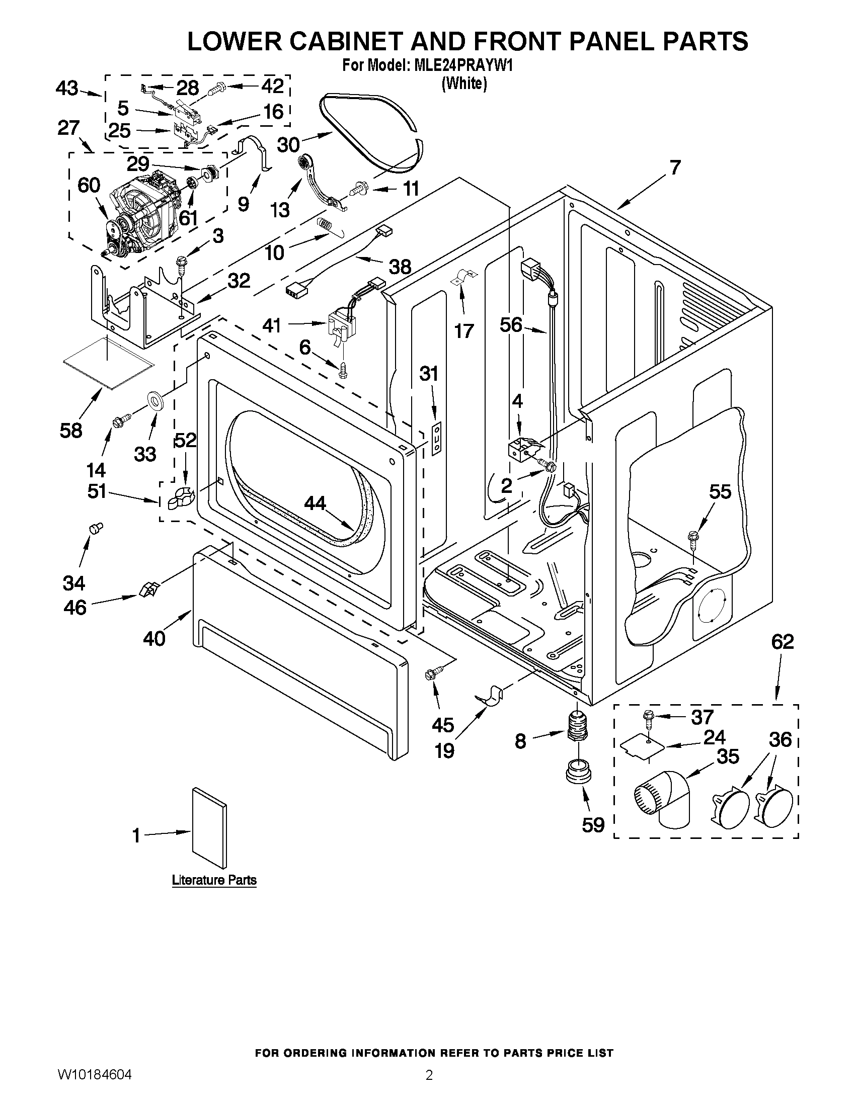 01 - LOWER CABINET AND FRONT PANEL PARTS