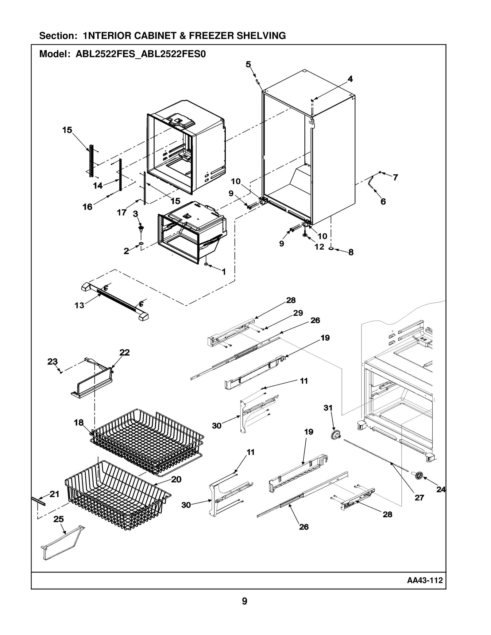 1NTERIOR CABINET & FREEZER SHELVING