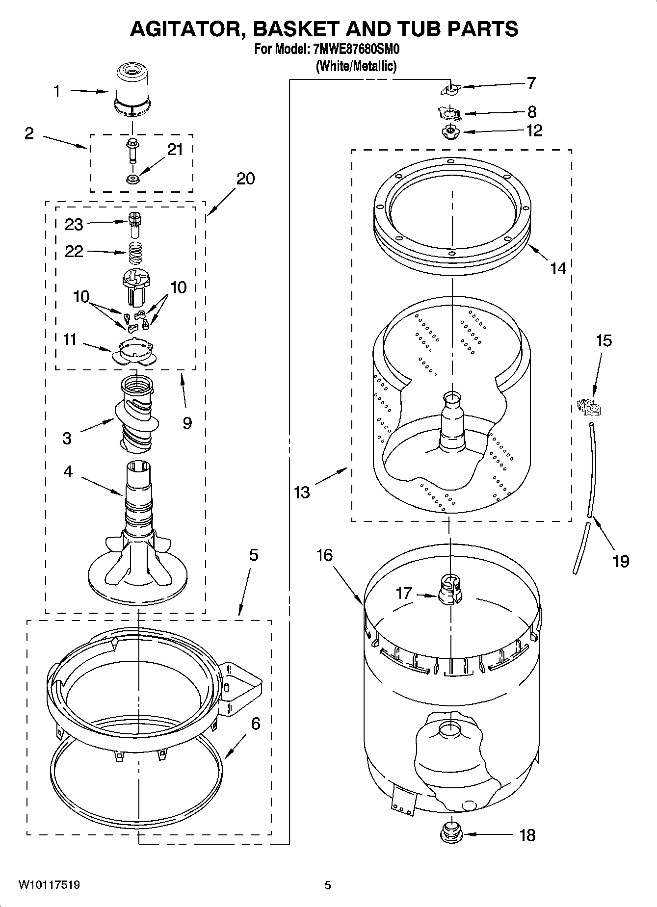 03 - AGITATOR, BASKET AND TUB PARTS