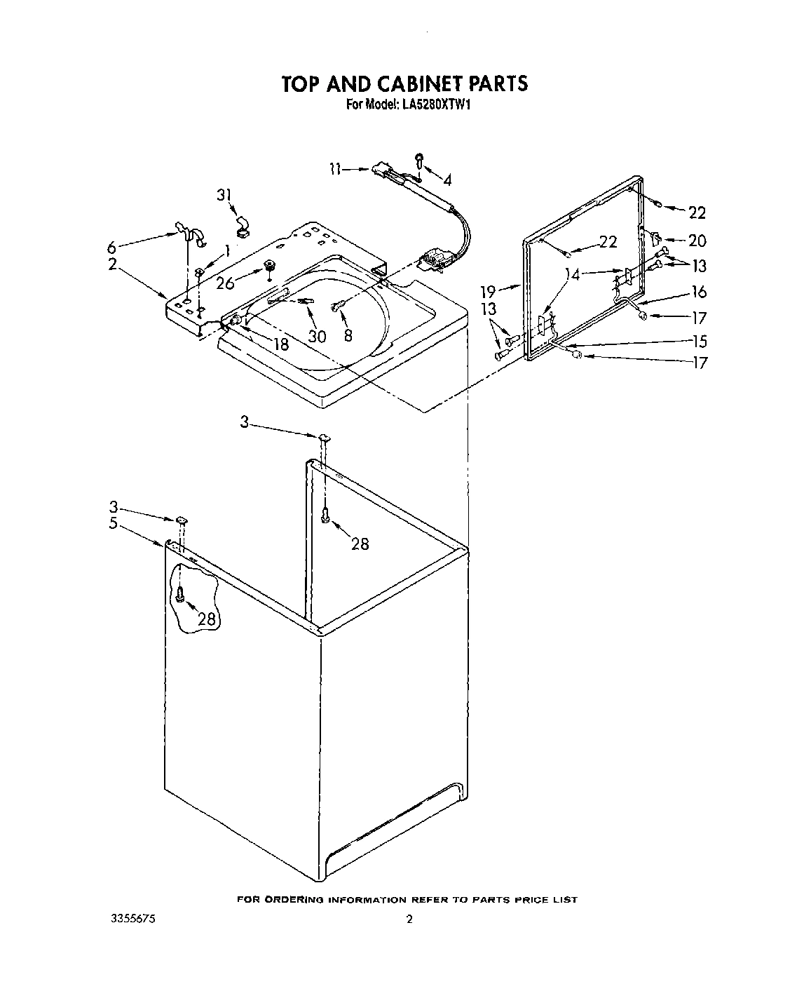 02 - TOP AND CABINET, LIT/OPTIONAL