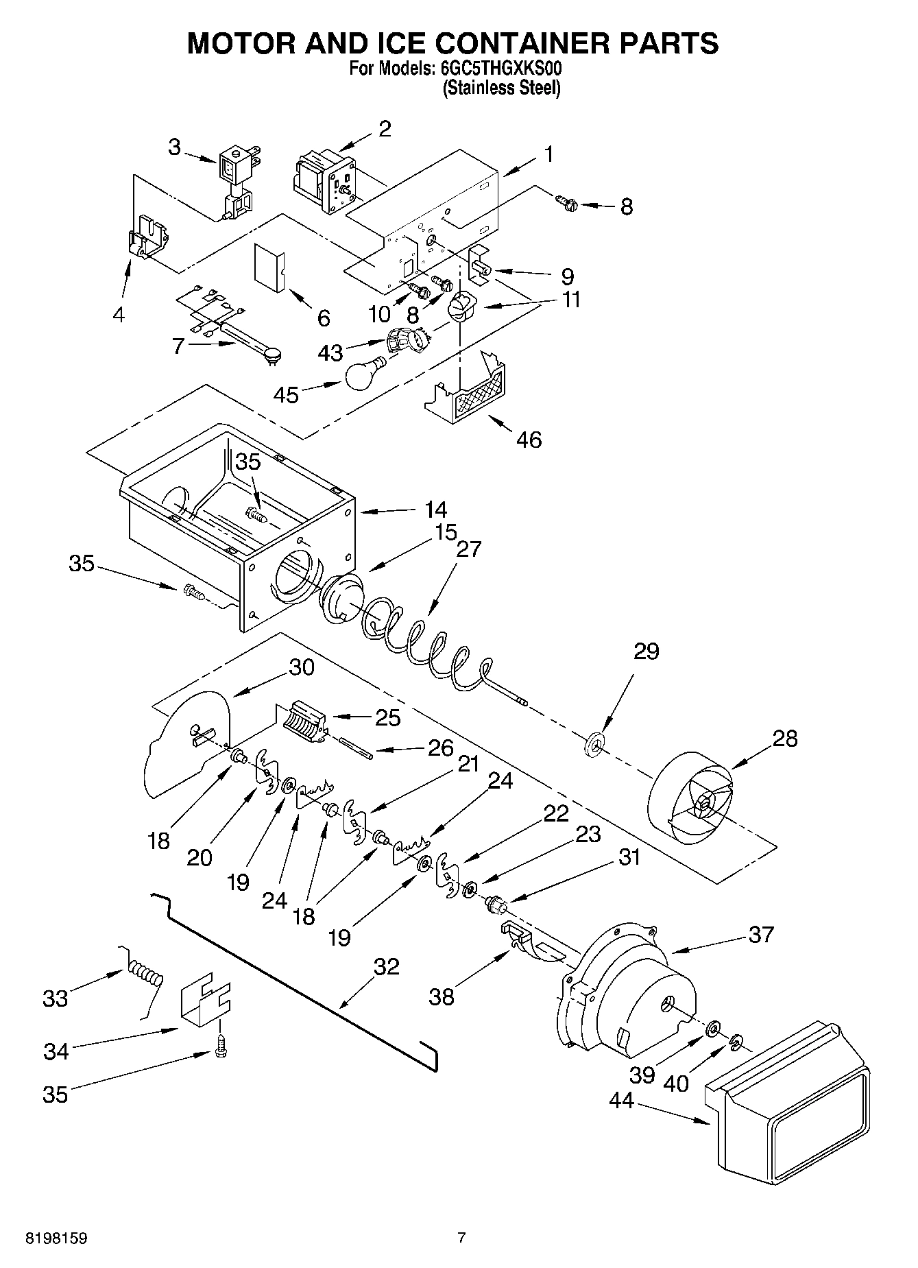05 - MOTOR AND ICE CONTAINER PARTS