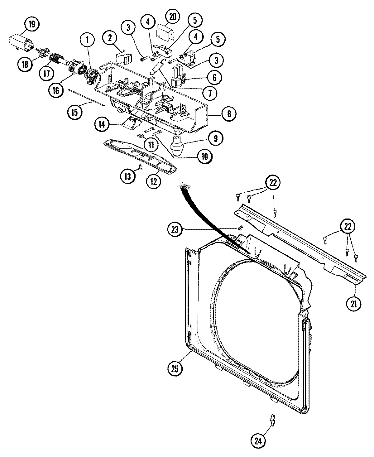 10 - DOOR SHROUD & DOOR LATCH ASSEMBLY (WASH)