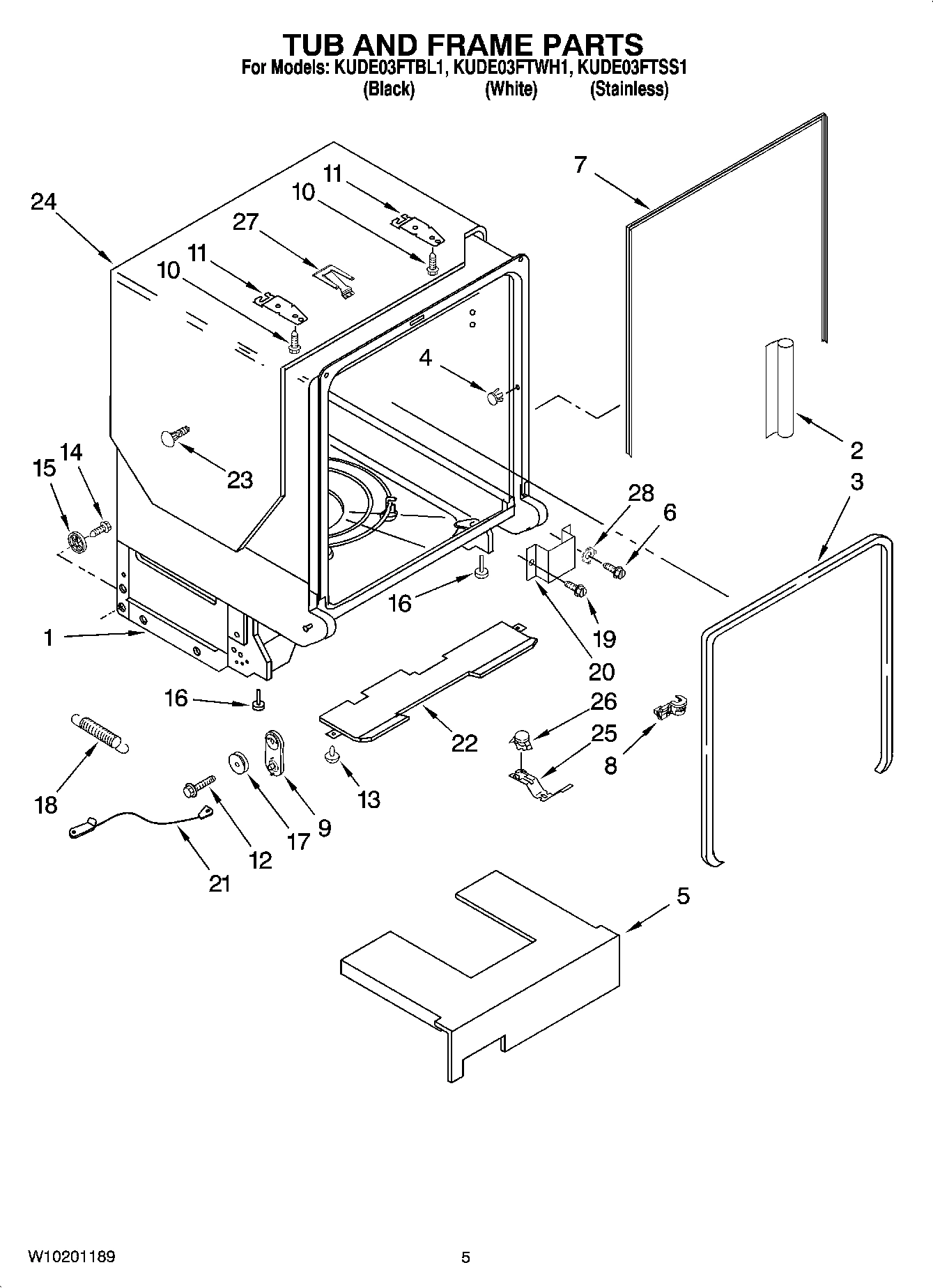 05 - TUB AND FRAME PARTS