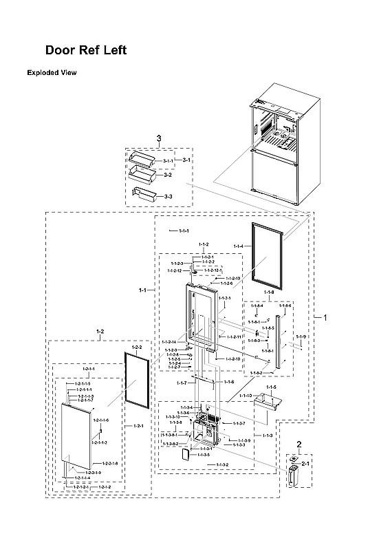 Left Refrigerator Door Parts