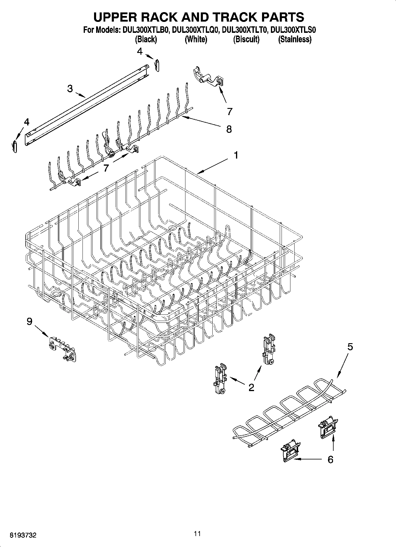 09 - UPPER RACK AND TRACK PARTS