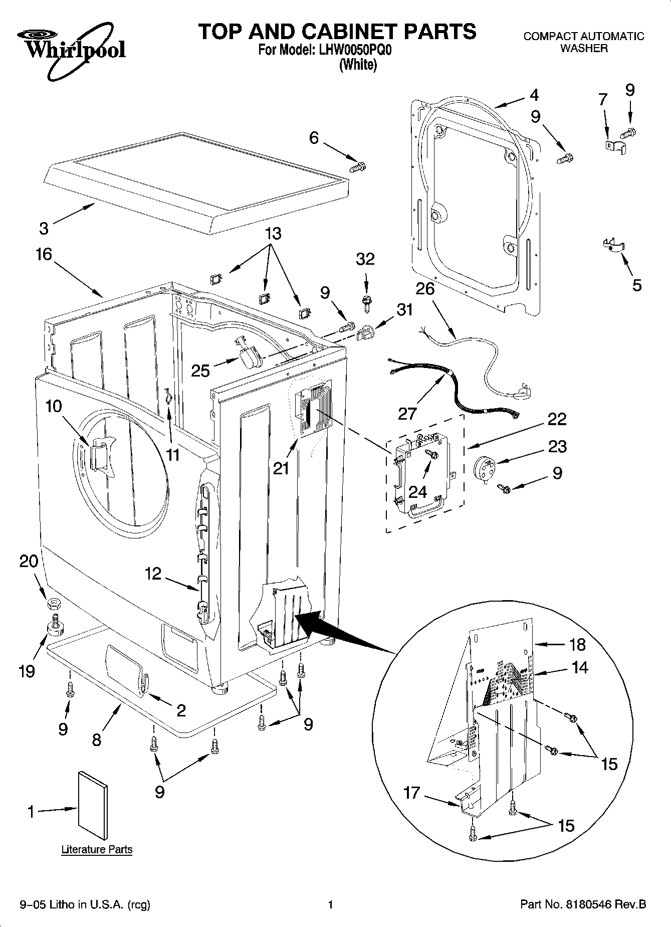 01 - TOP AND CABINET PARTS