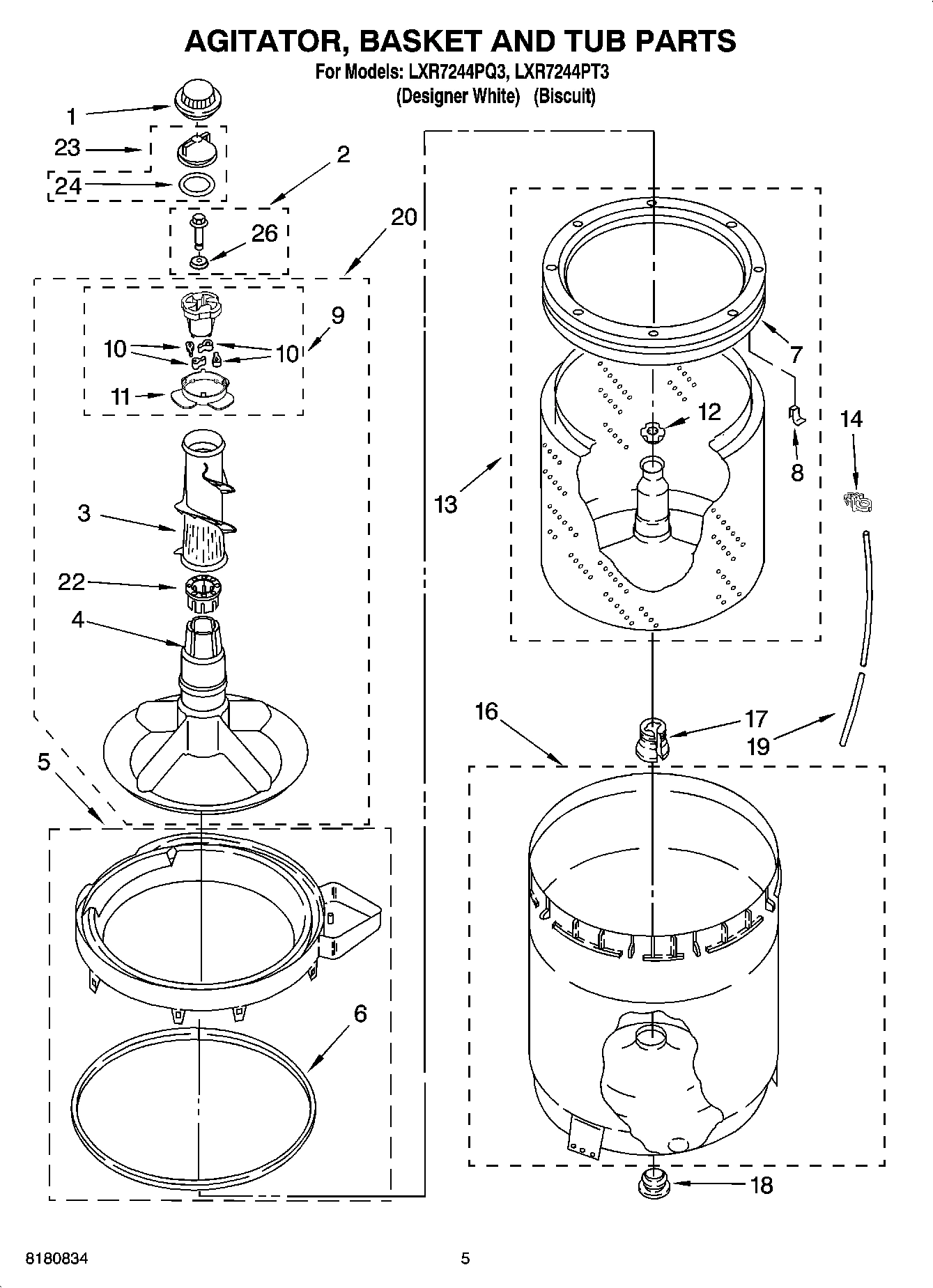 03 - AGITATOR, BASKET AND TUB PARTS