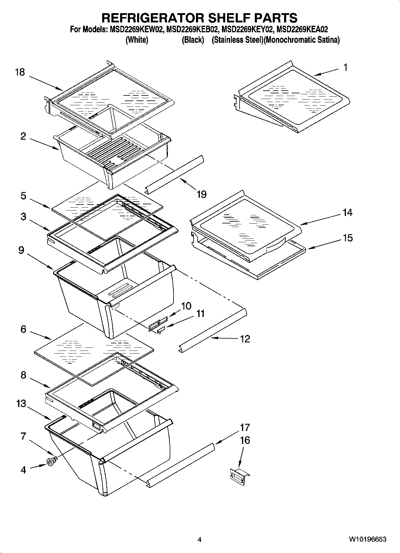 03 - REFRIGERATOR SHELF PARTS