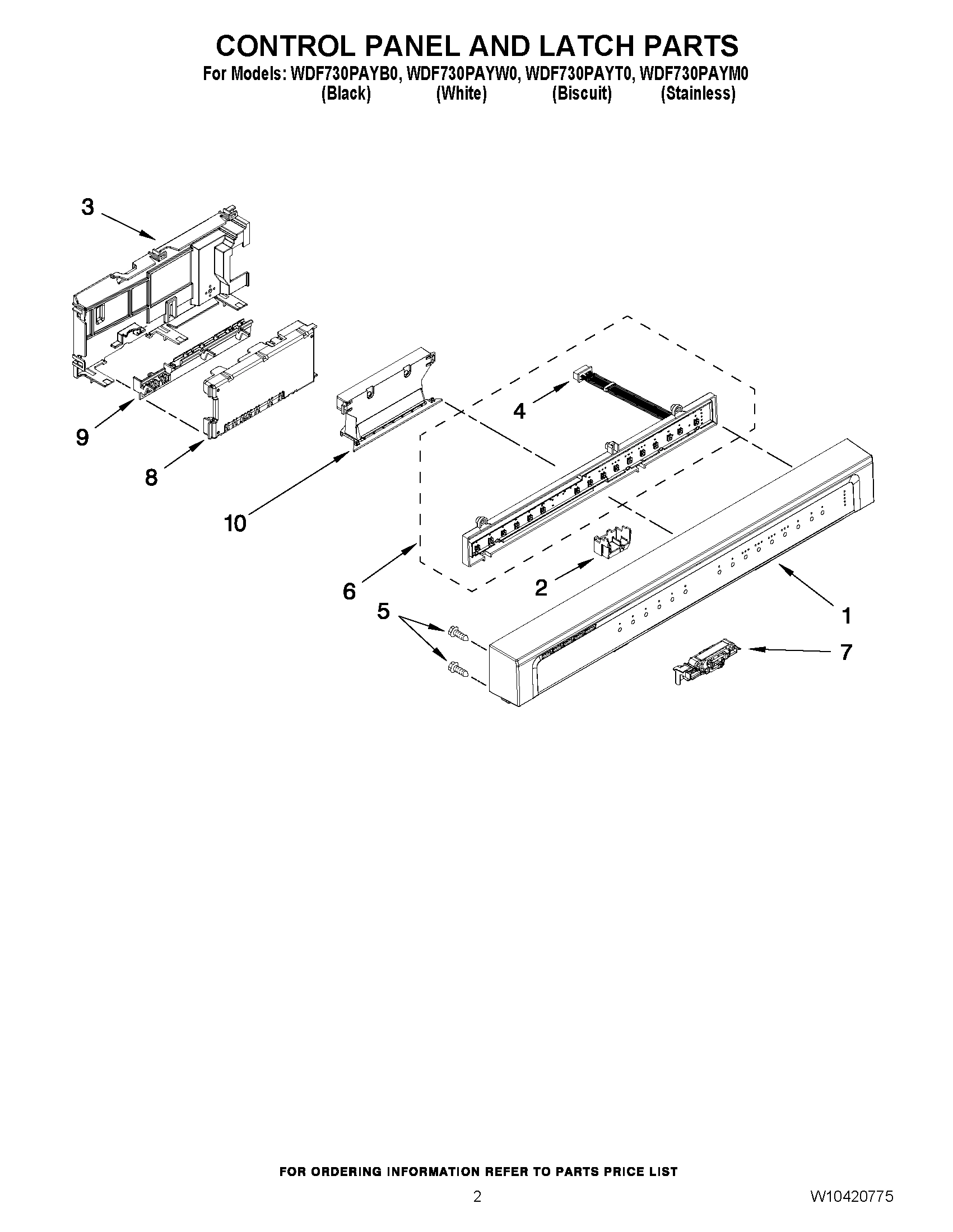02 - CONTROL PANEL AND LATCH PARTS
