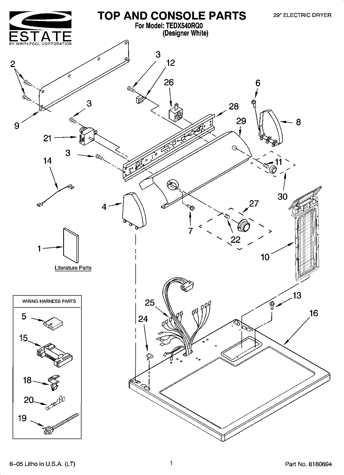 01 - TOP AND CONSOLE PARTS
