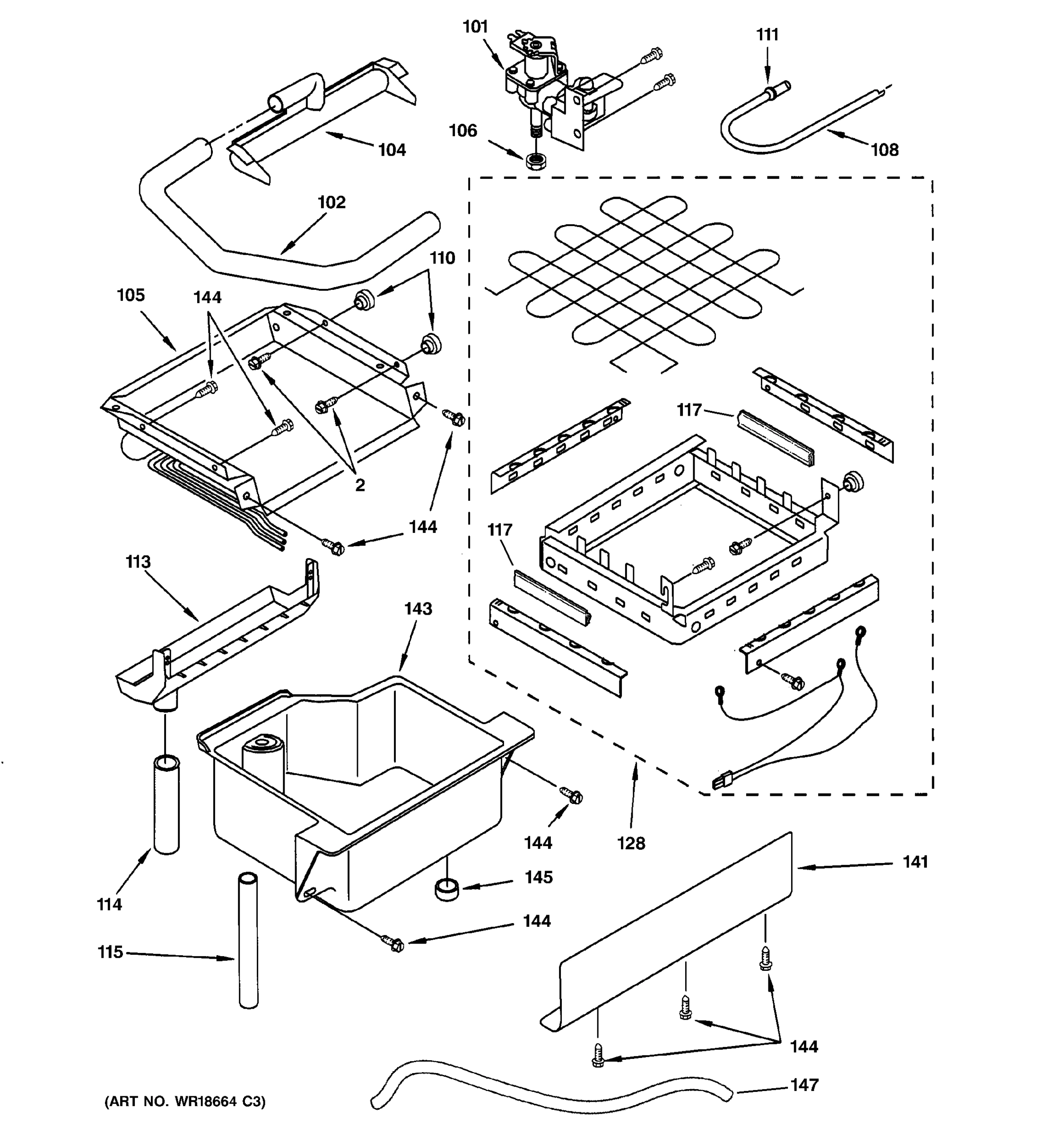 EVAPORATOR, ICE CUTTER GRID & WATER PARTS