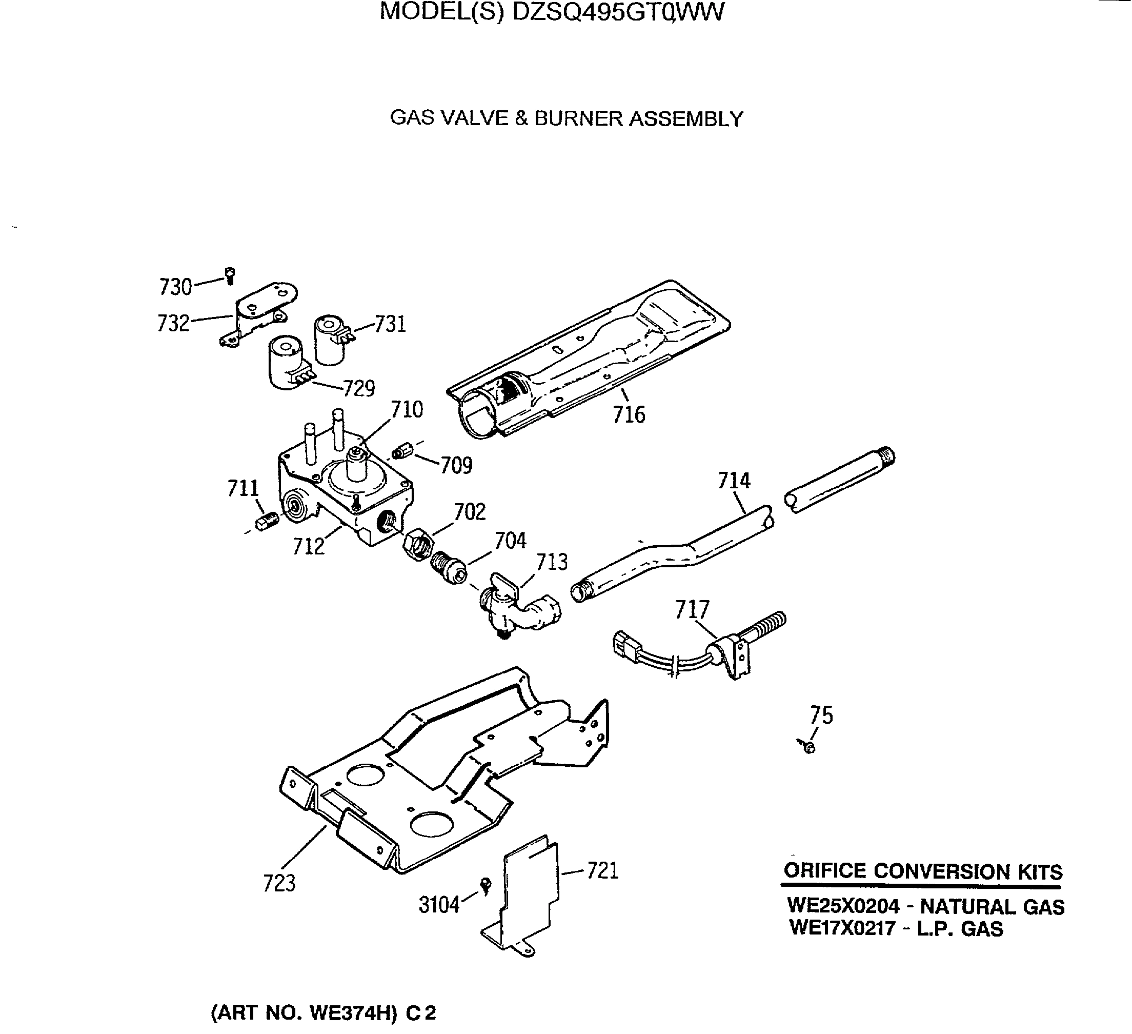 GAS VALVE & BURNER ASSEMBLY