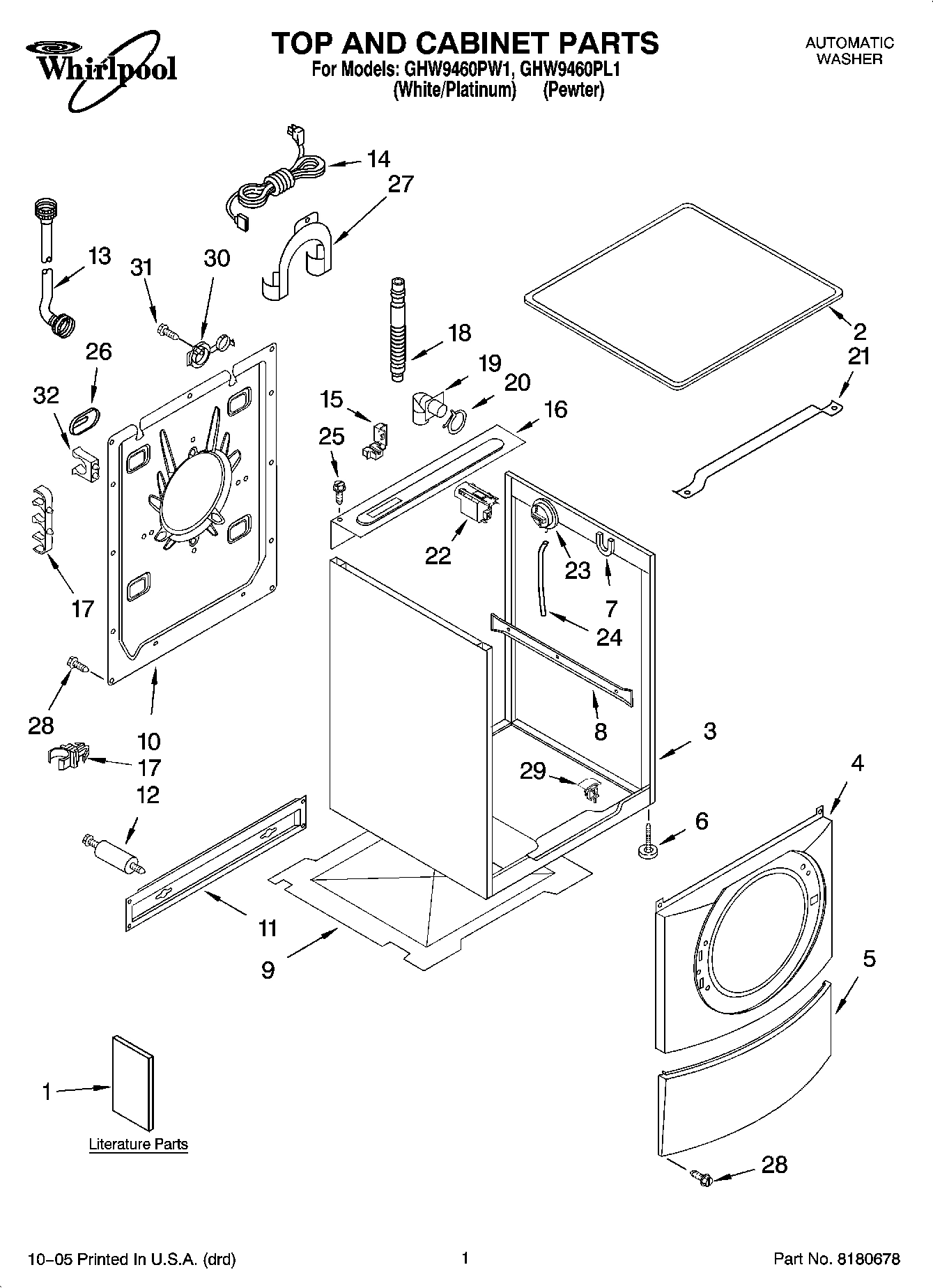 01 - TOP AND CABINET PARTS