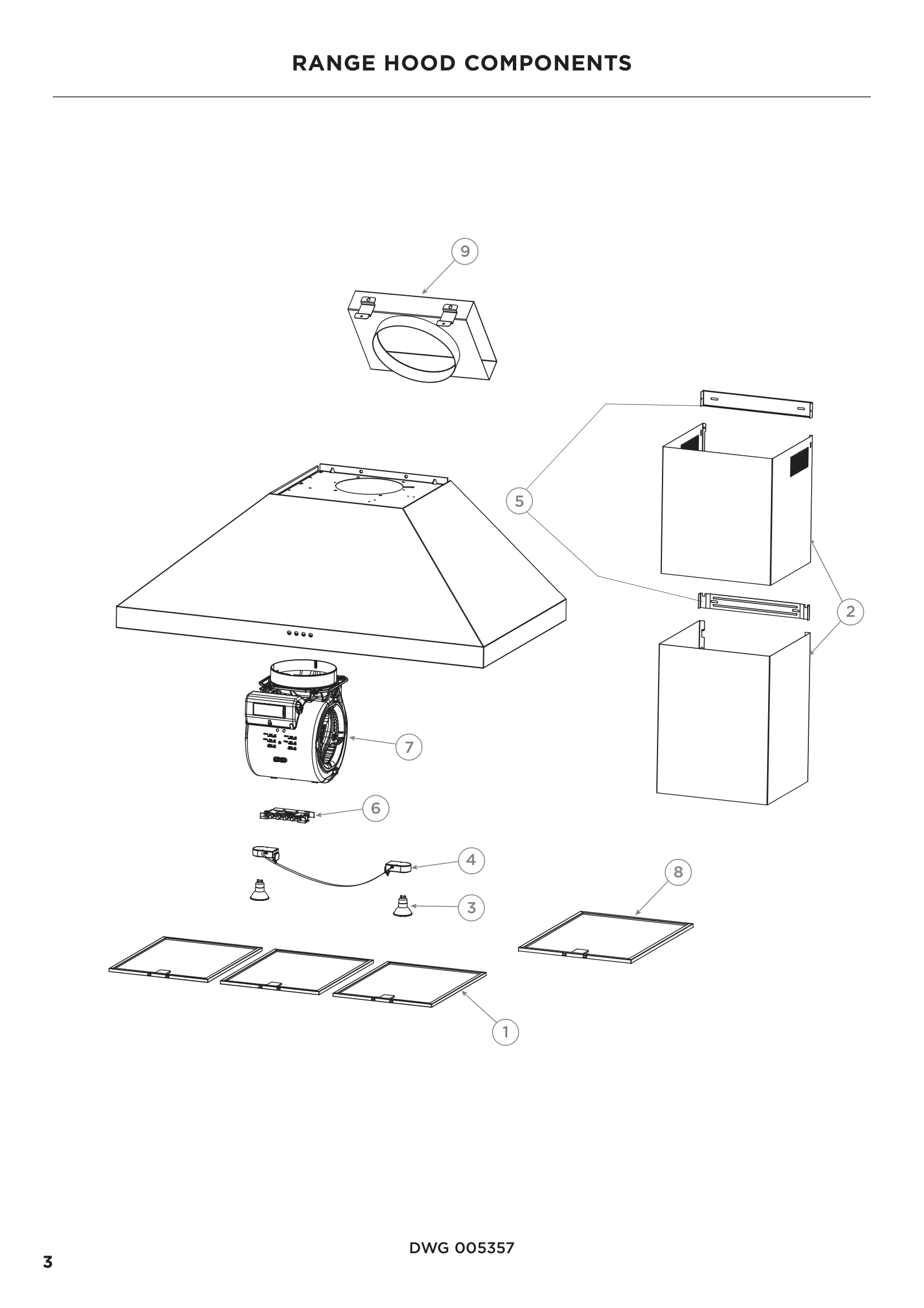 RANGE HOOD COMPONENTS