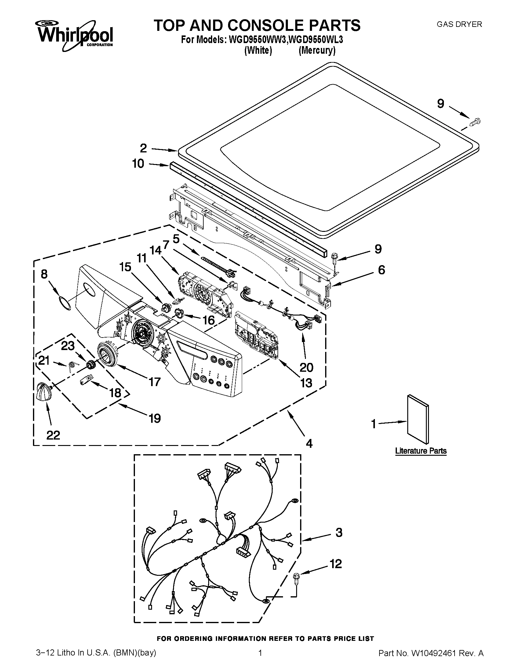 01 - TOP AND CONSOLE PARTS