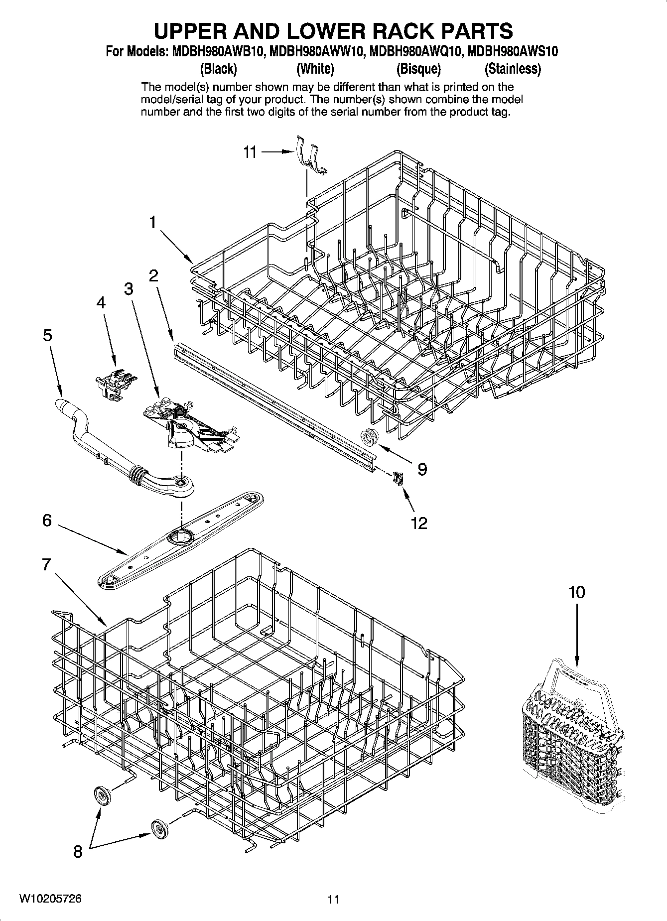 09 - UPPER AND LOWER RACK PARTS