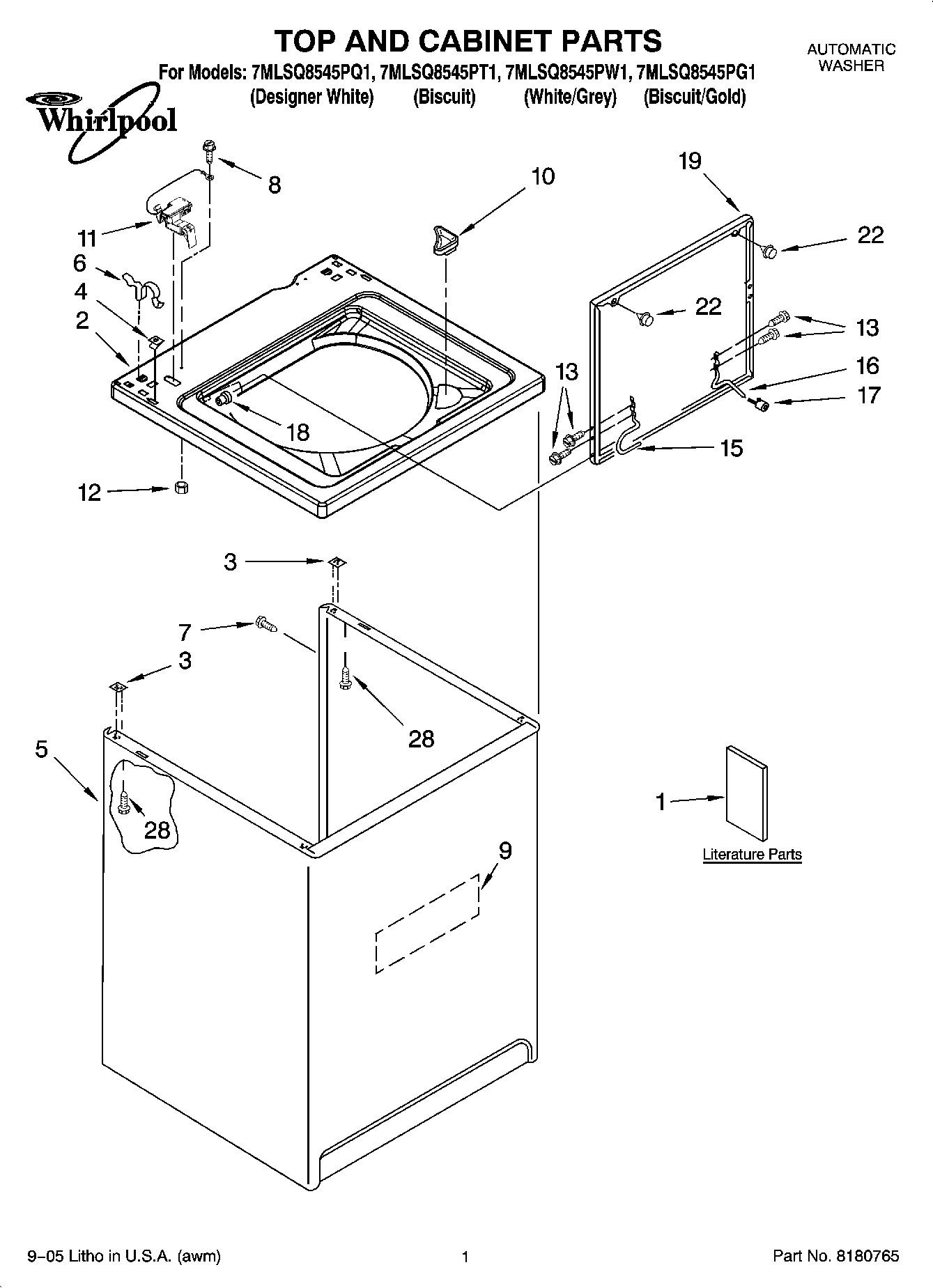 01 - TOP AND CABINET PARTS