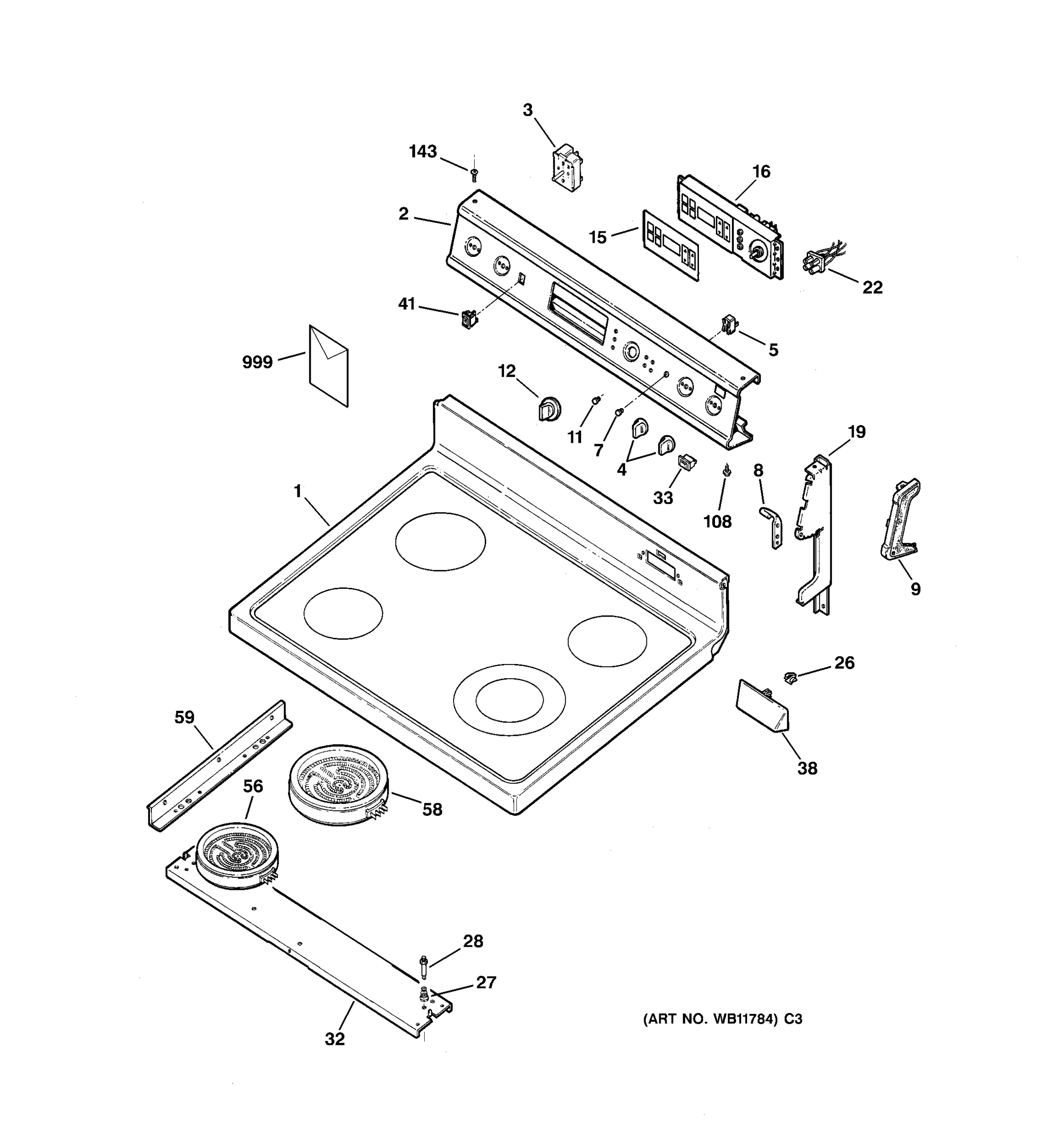 CONTROL PANEL & COOKTOP