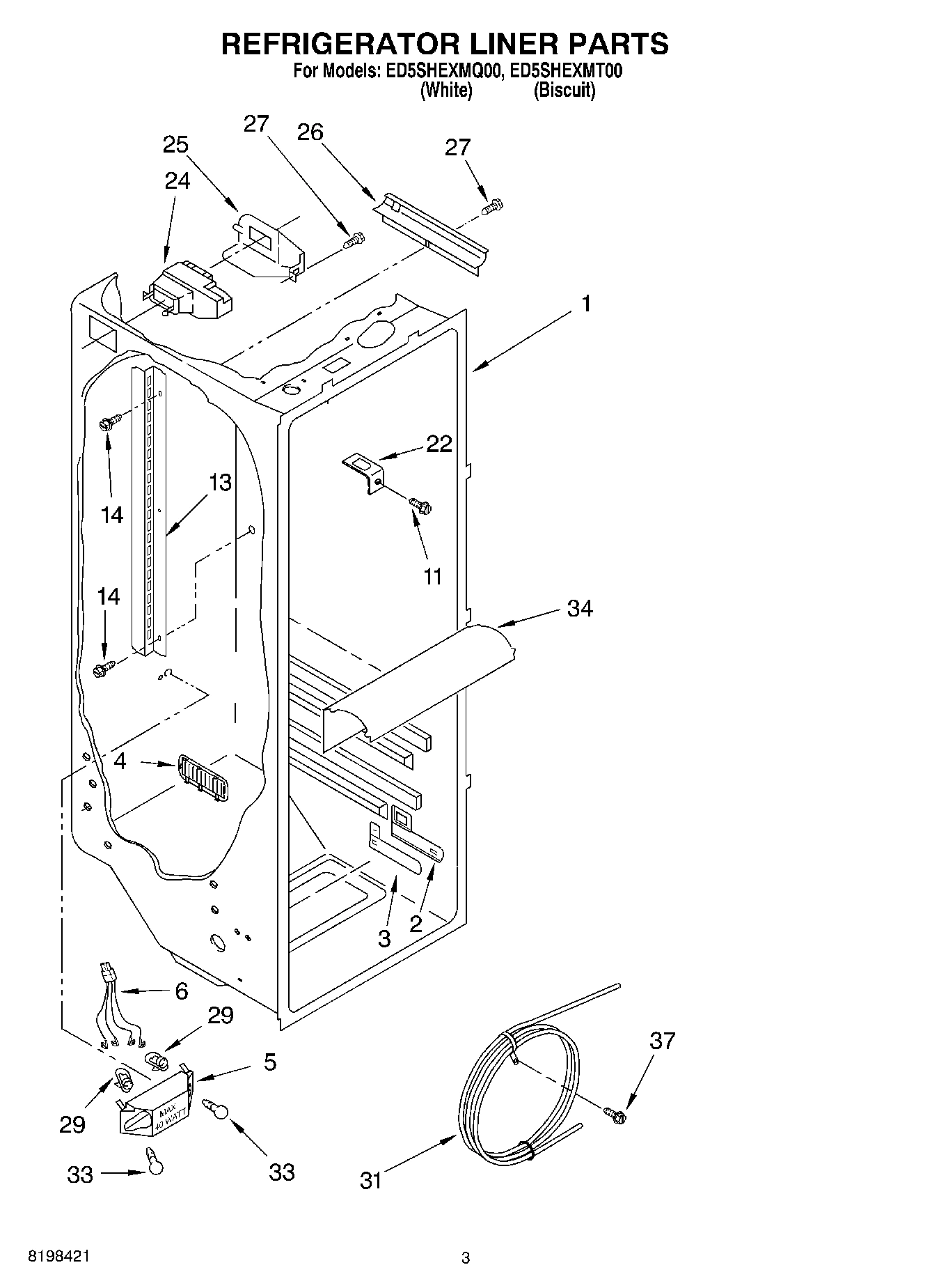 02 - REFRIGERATOR LINER PARTS