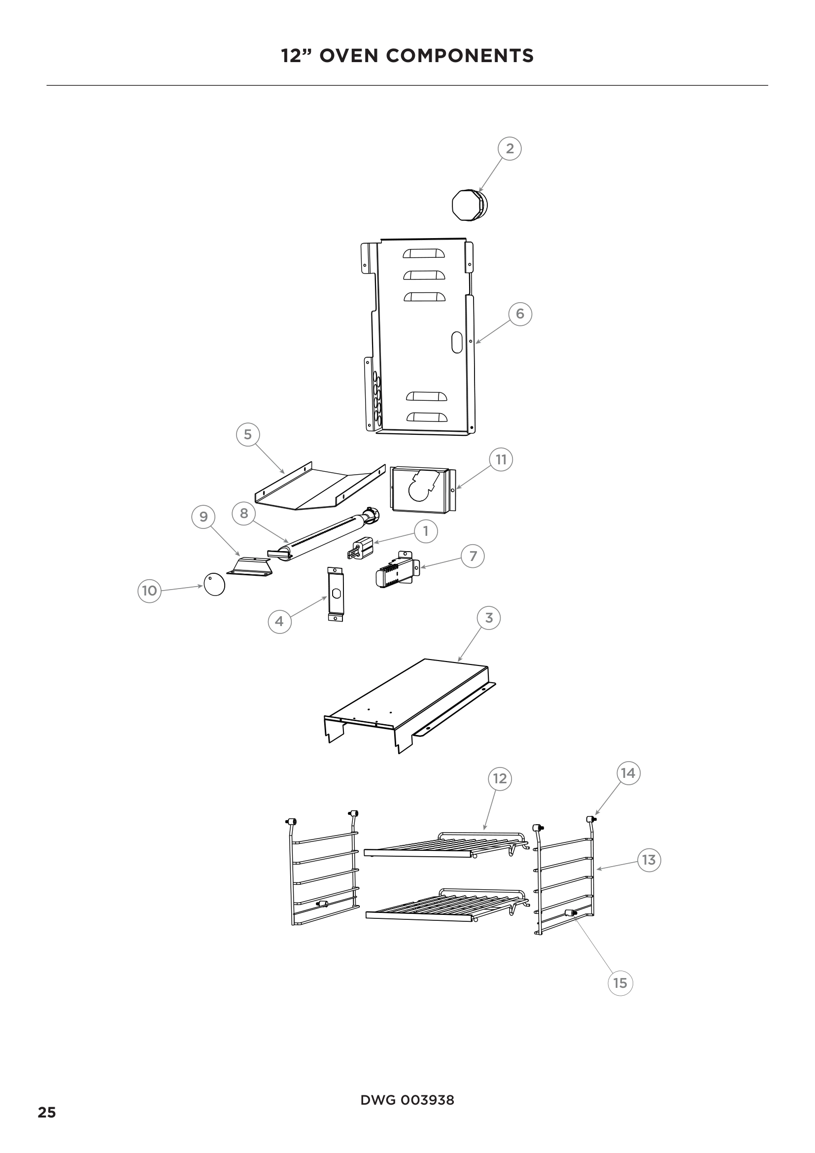 12” OVEN COMPONENTS