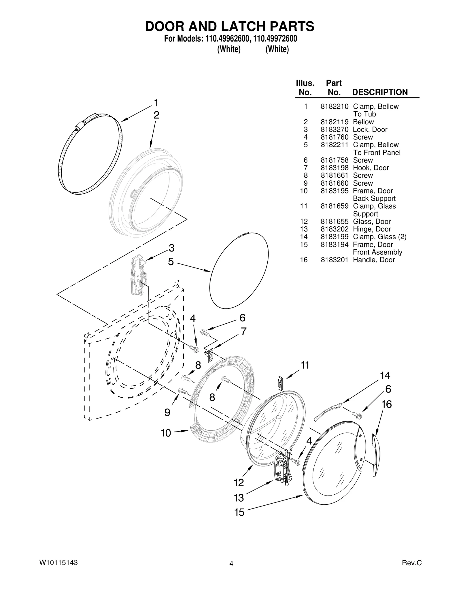 DOOR AND LATCH PARTS