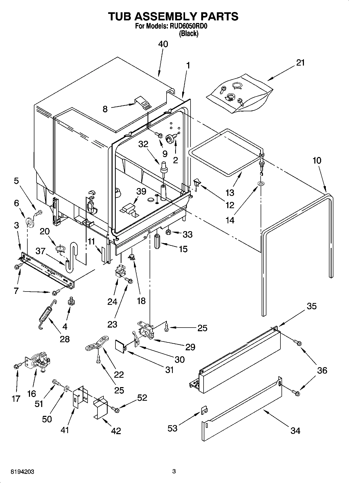 03 - TUB ASSEMBLY PARTS