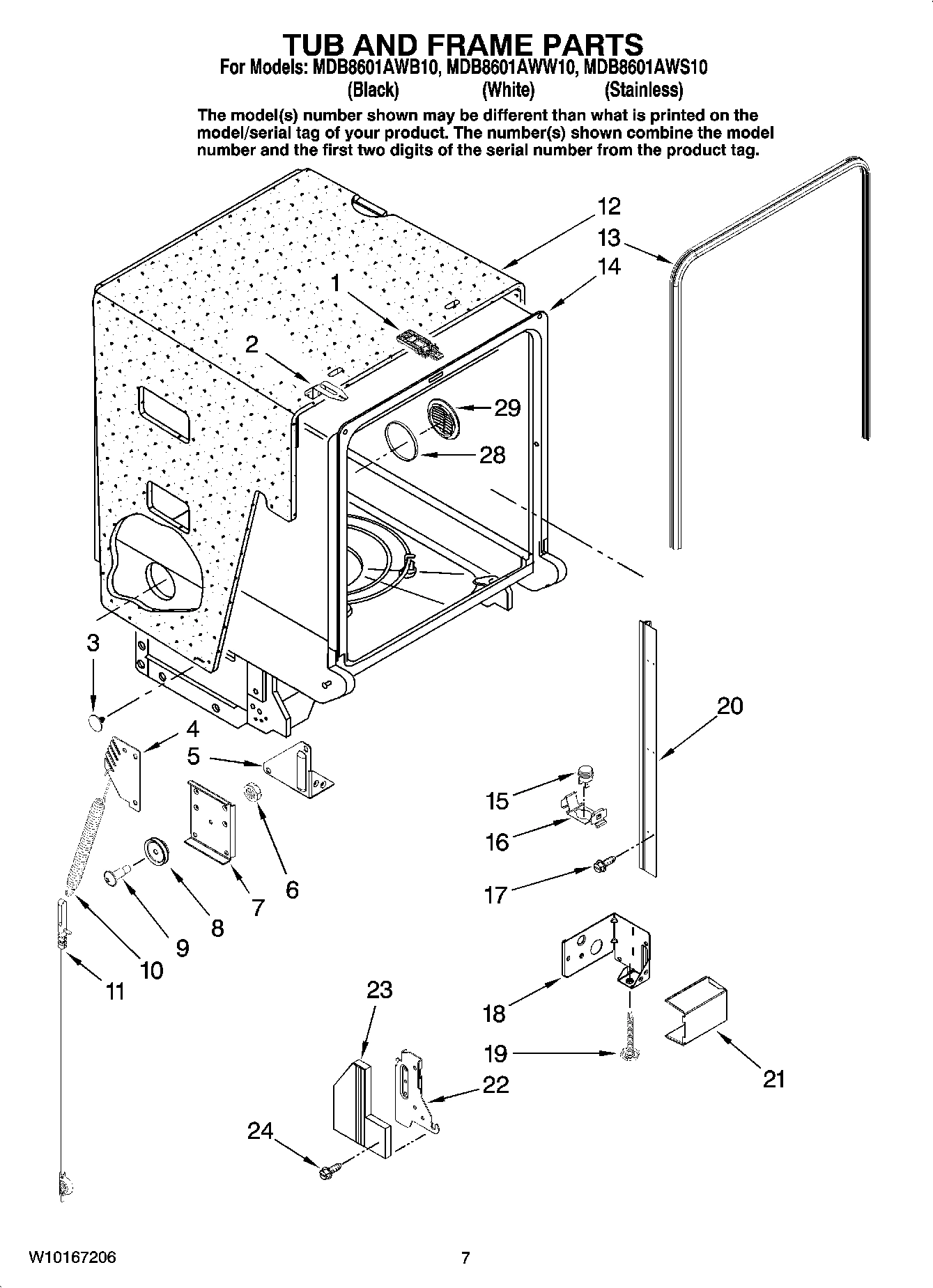 07 - TUB AND FRAME PARTS