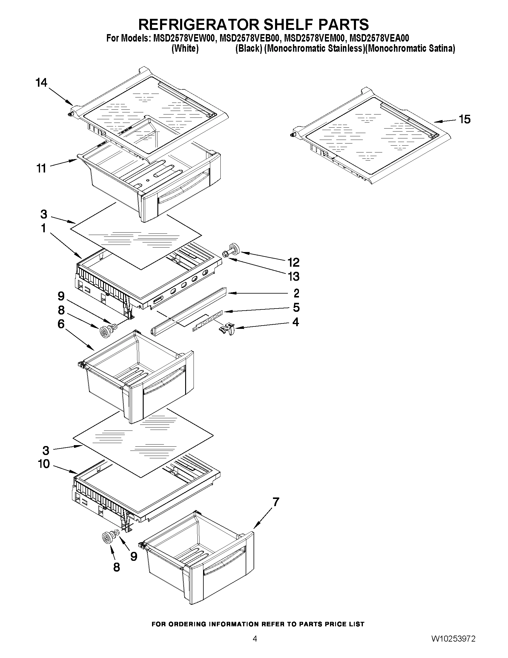 03 - REFRIGERATOR SHELF PARTS