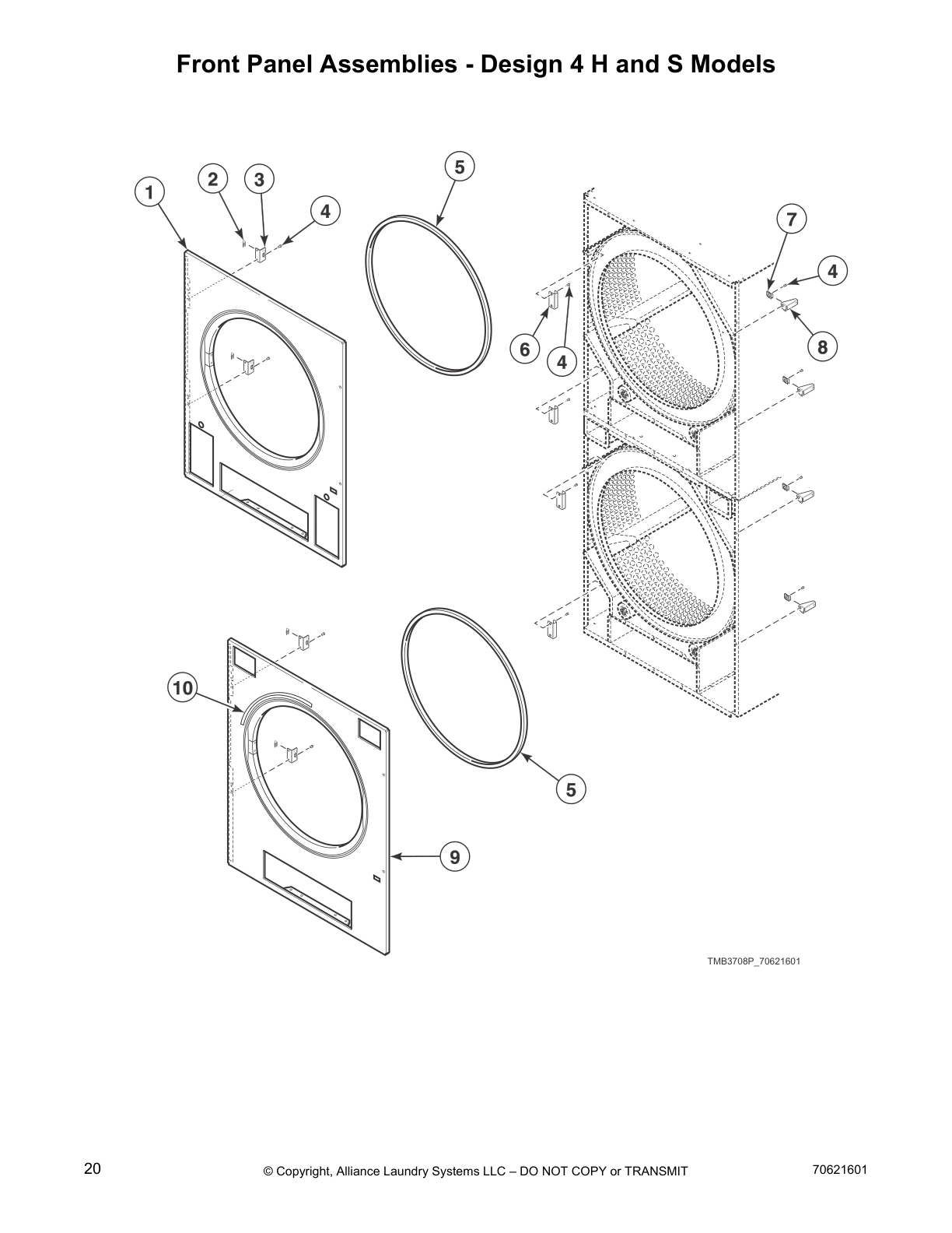 Front Panel Assemblies - Design 4 H and S Models