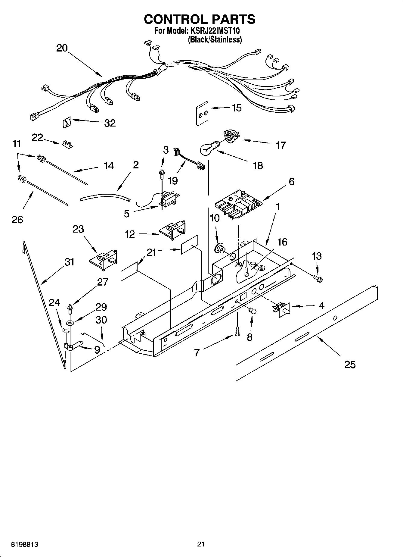 12 - CONTROL PARTS, PARTS NOT ILLUSTRATED