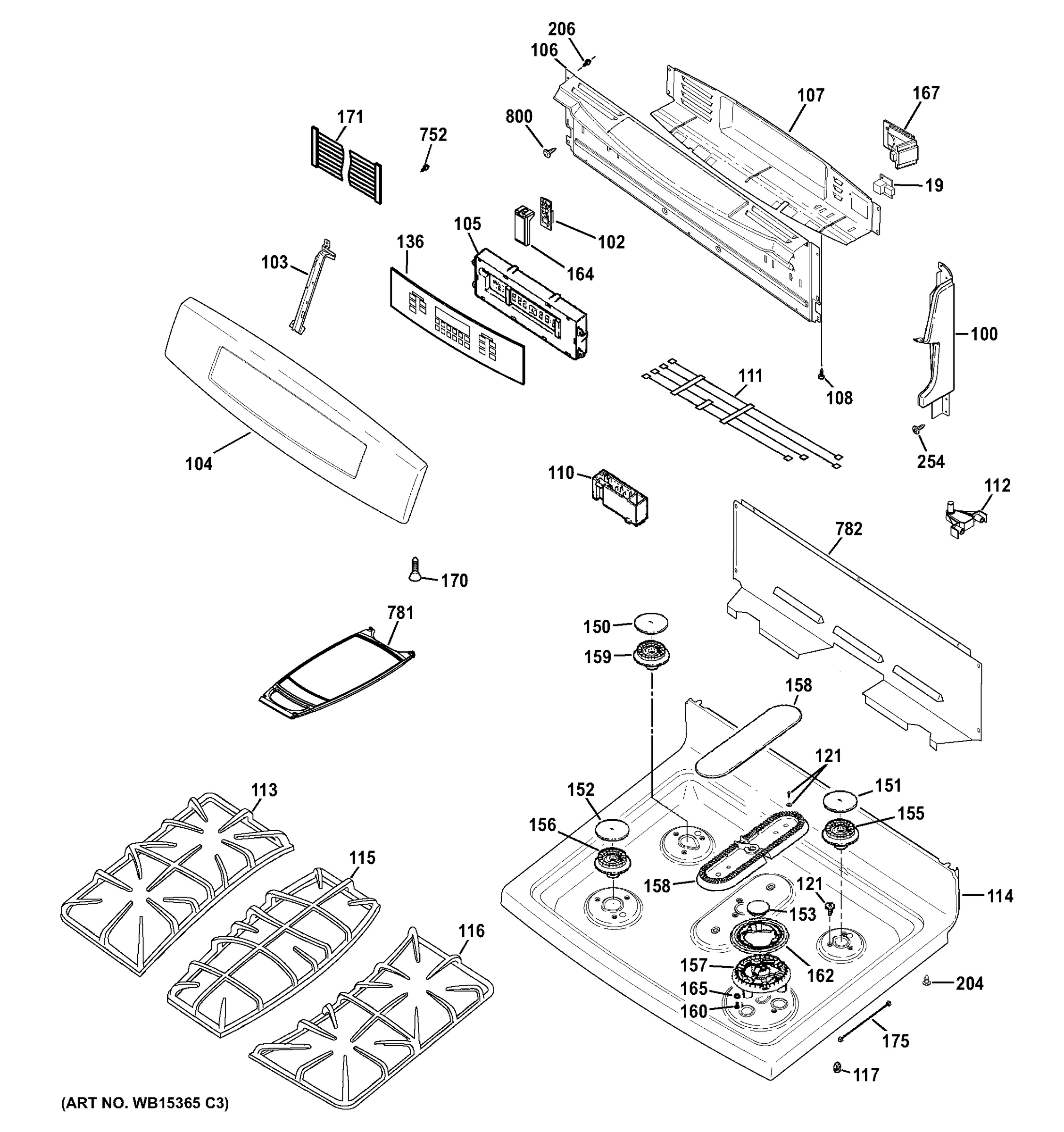 CONTROL PANEL & COOKTOP