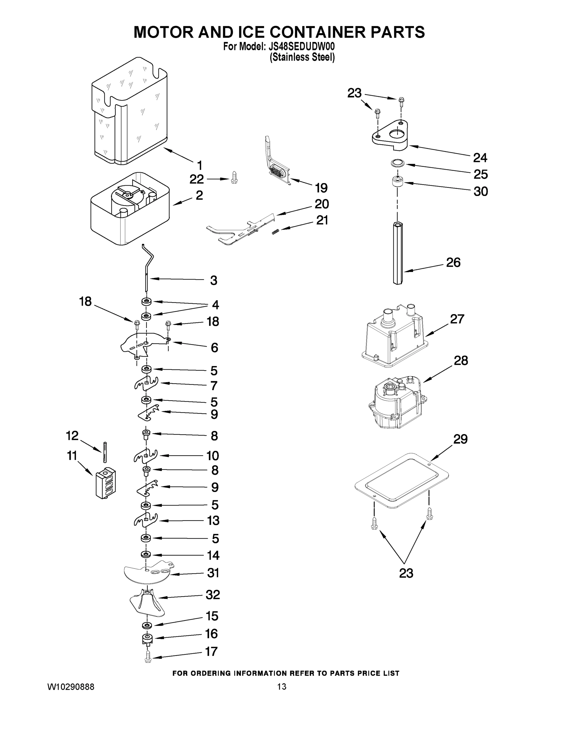 09 - MOTOR AND ICE CONTAINER PARTS