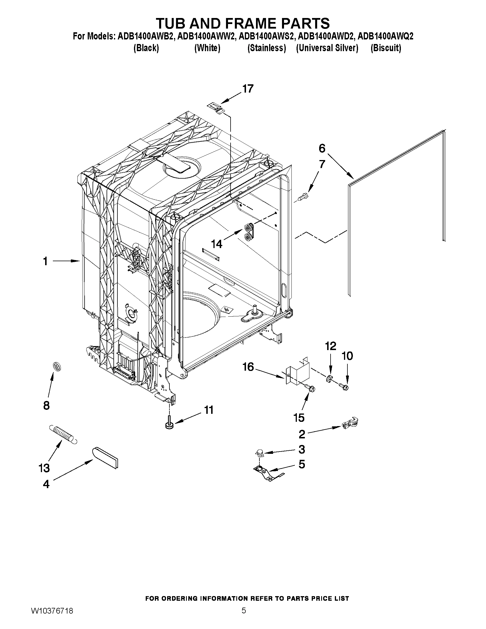 05 - TUB AND FRAME PARTS