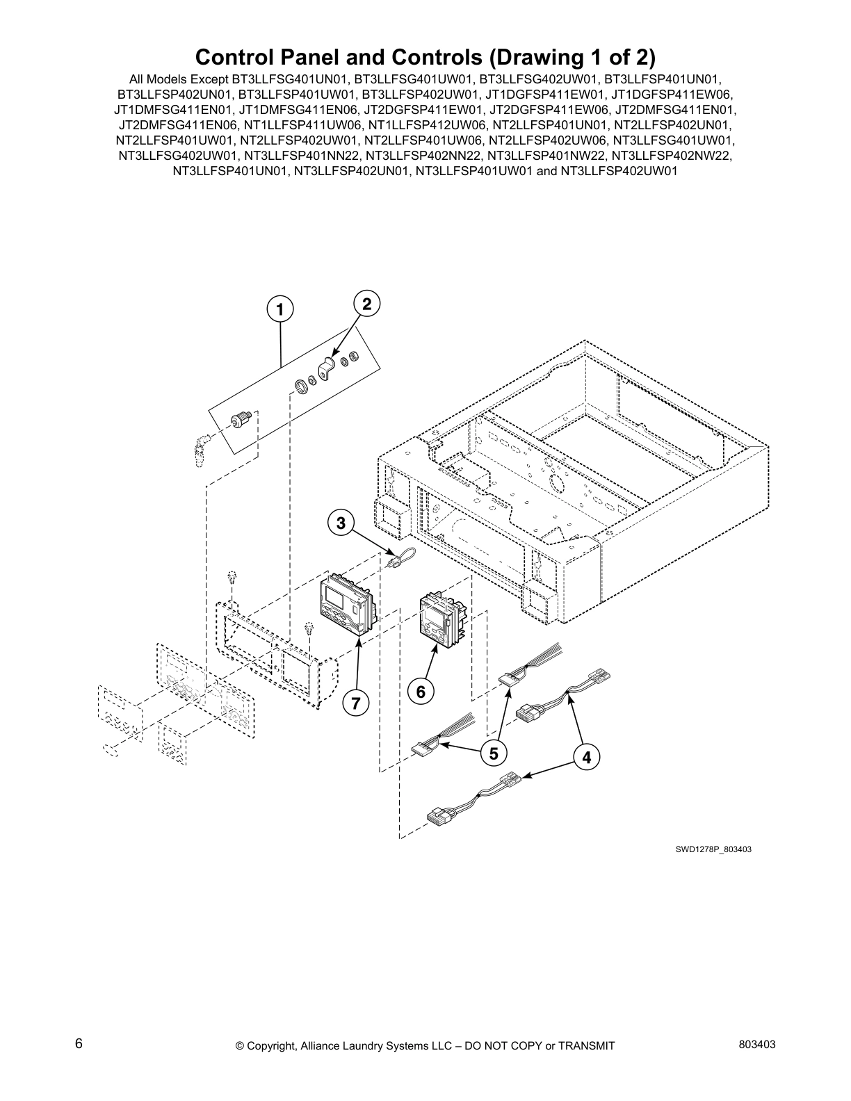 Control Panel and Controls (Drawing 1 of 2)