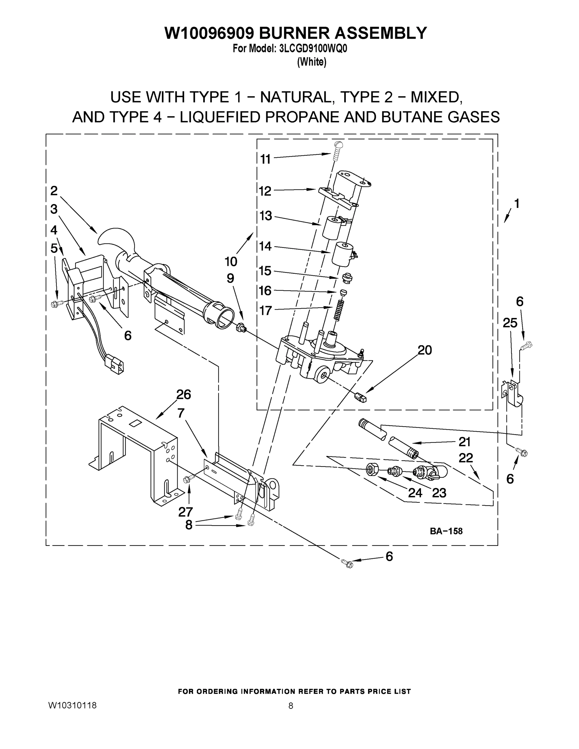 04 - W10096909 BURNER ASSEMBLY