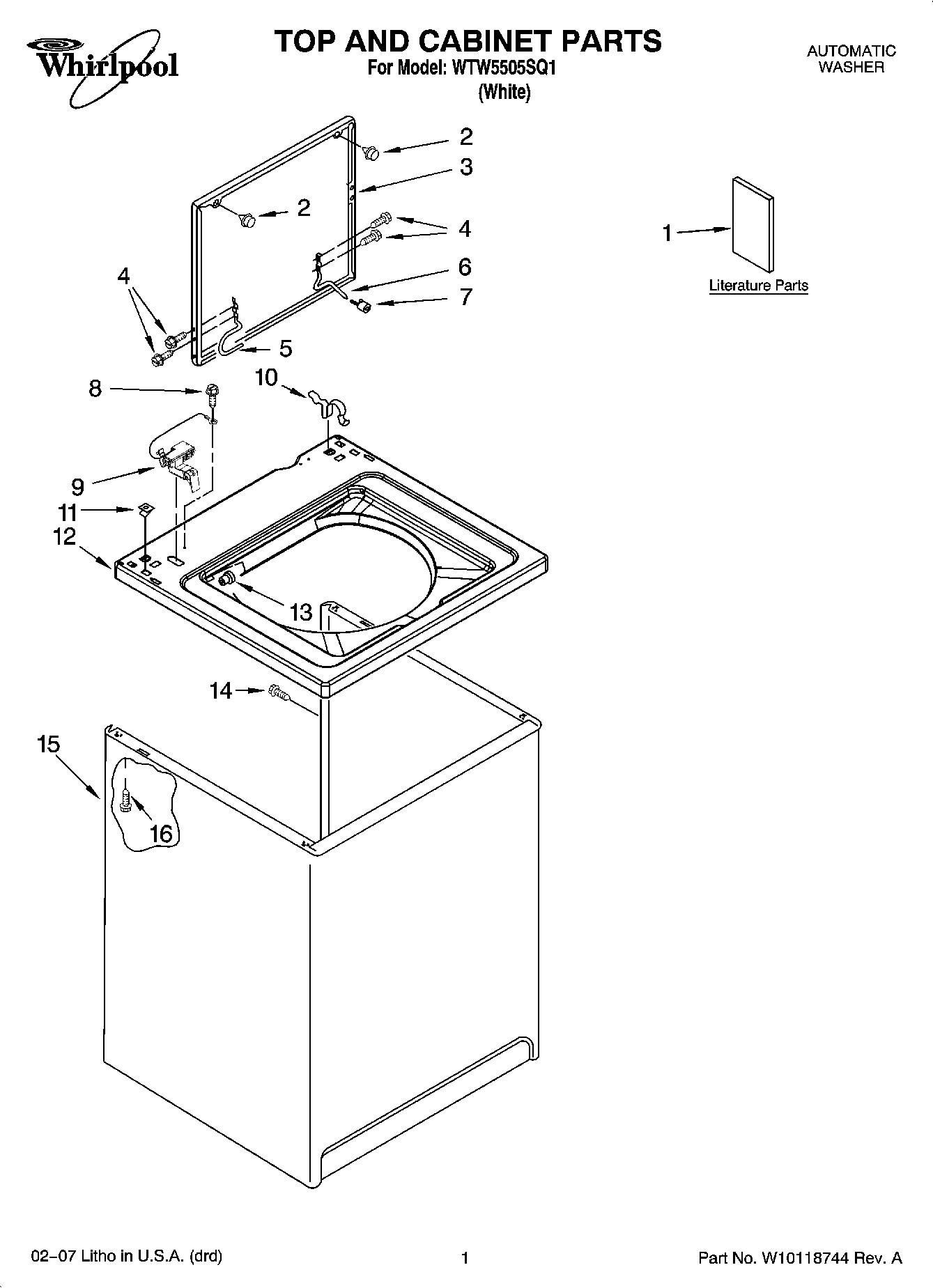 01 - TOP AND CABINET PARTS