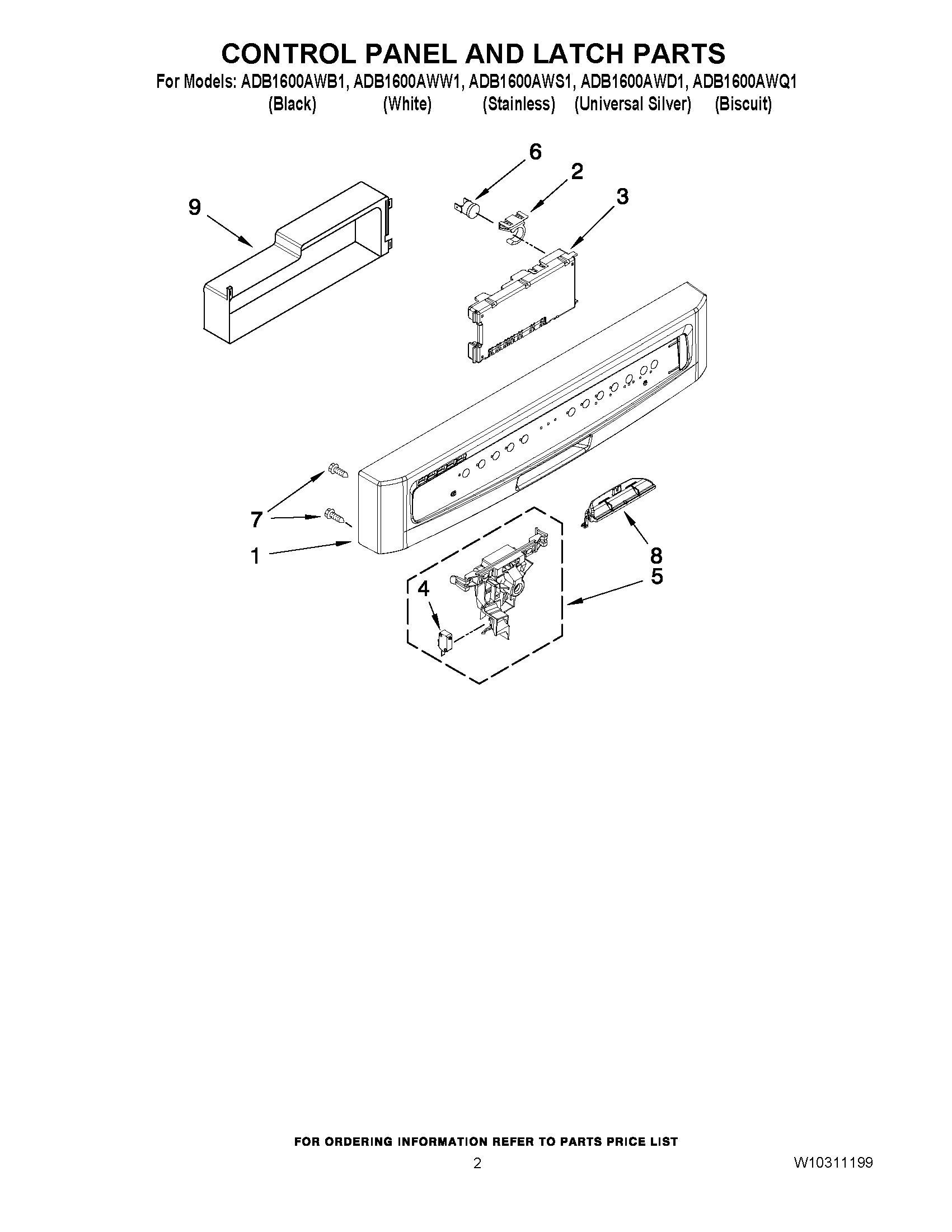 02 - CONTROL PANEL AND LATCH PARTS