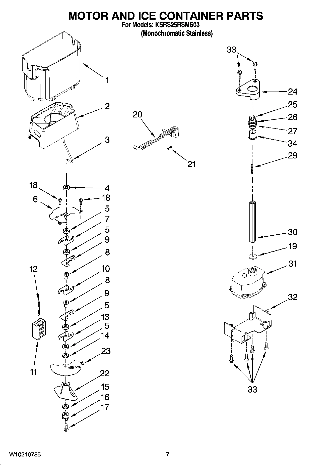 05 - MOTOR AND ICE CONTAINER PARTS