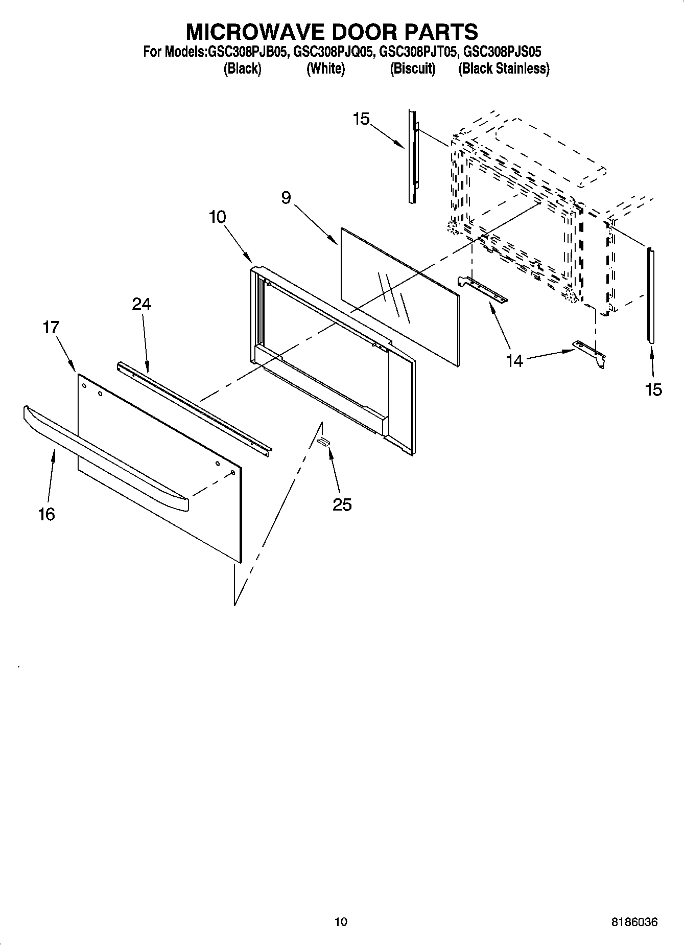 08 - MICROWAVE DOOR PARTS
