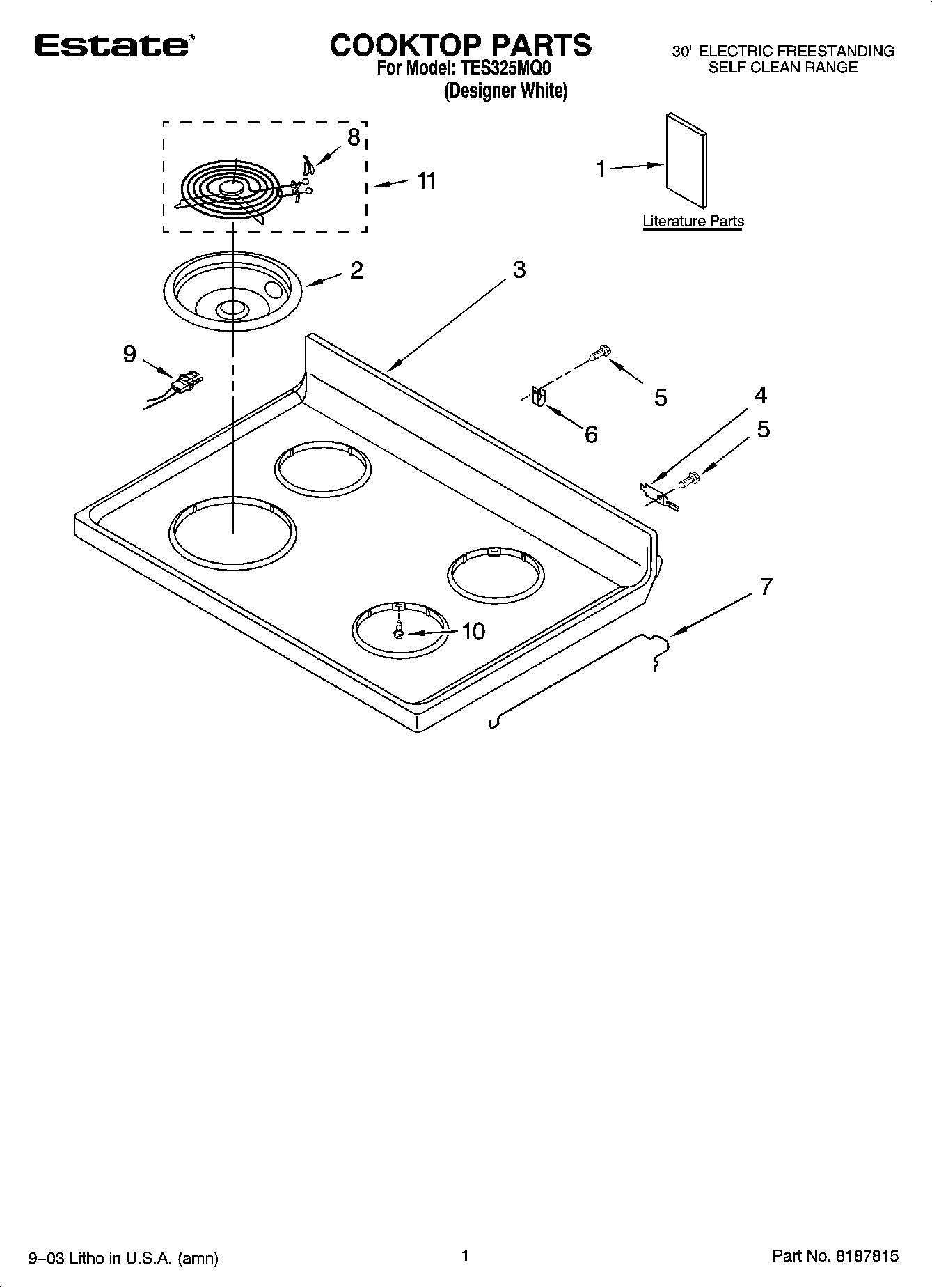01 - COOKTOP PARTS