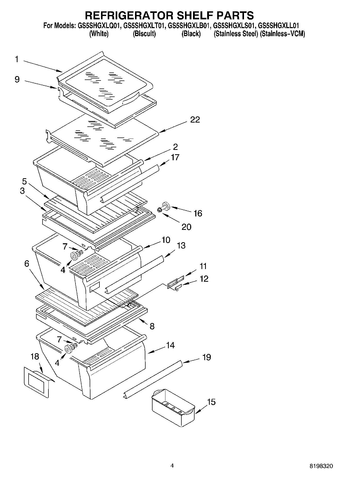 03 - REFRIGERATOR SHELF PARTS