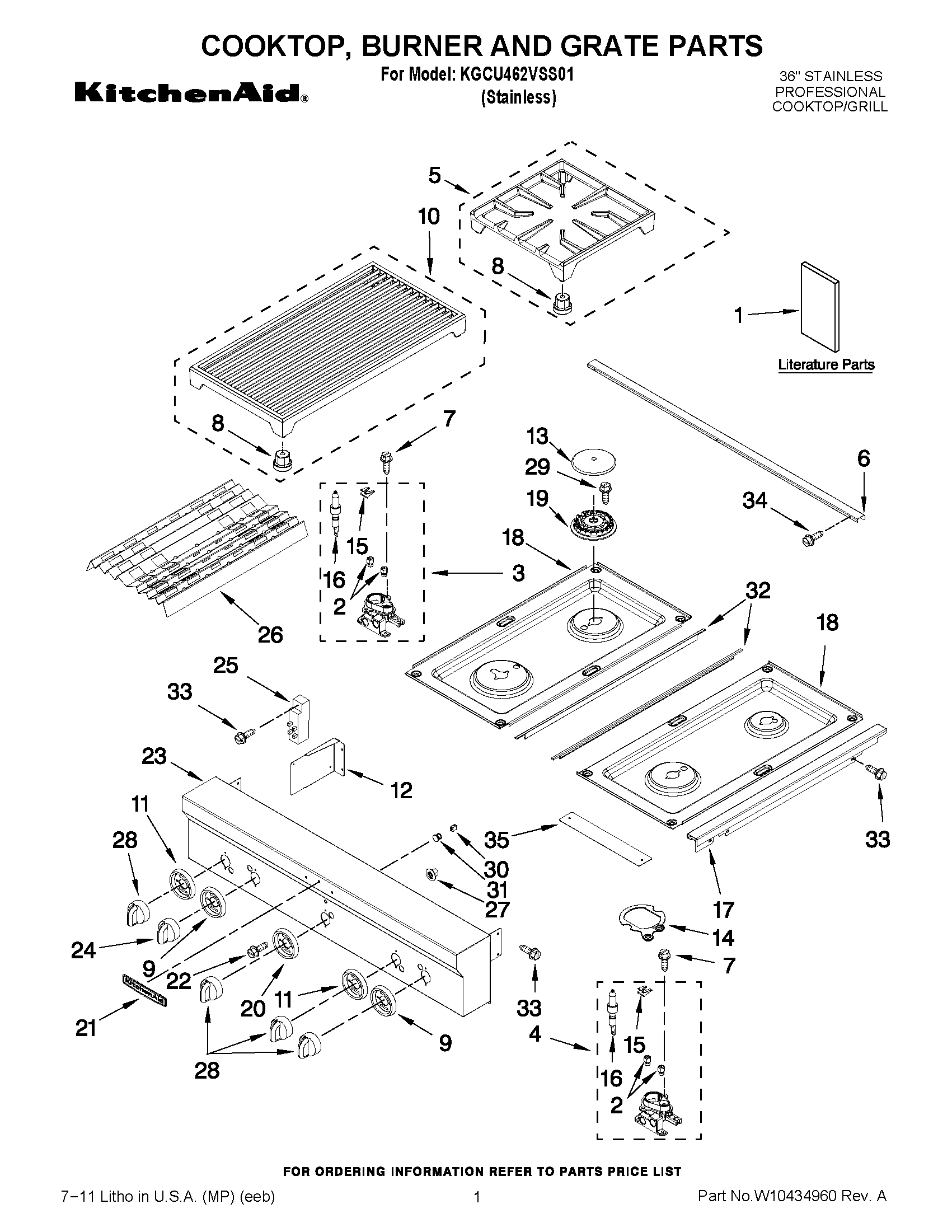 01 - COOKTOP, BURNER AND GRATE PARTS