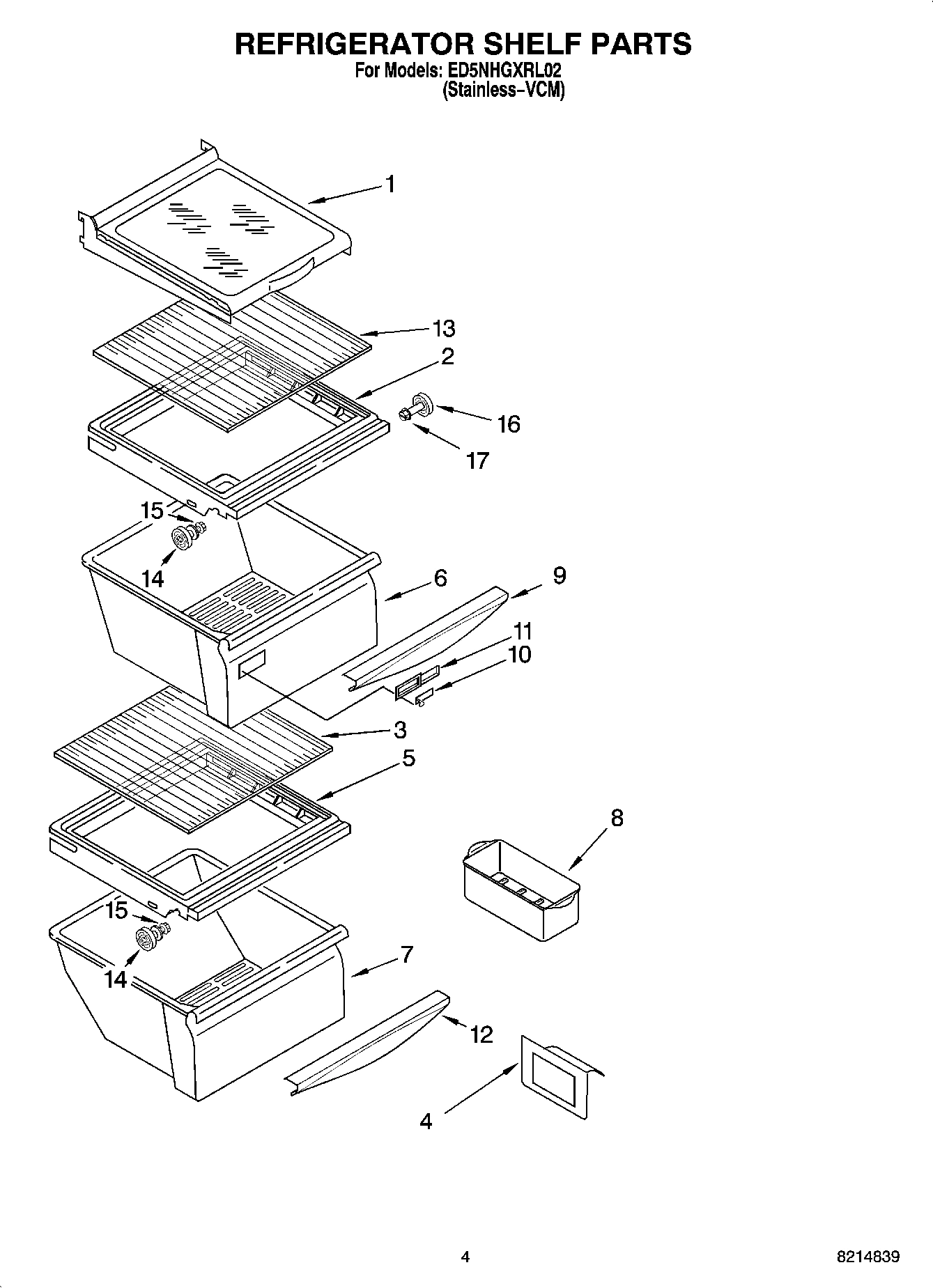 03 - REFRIGERATOR SHELF PARTS