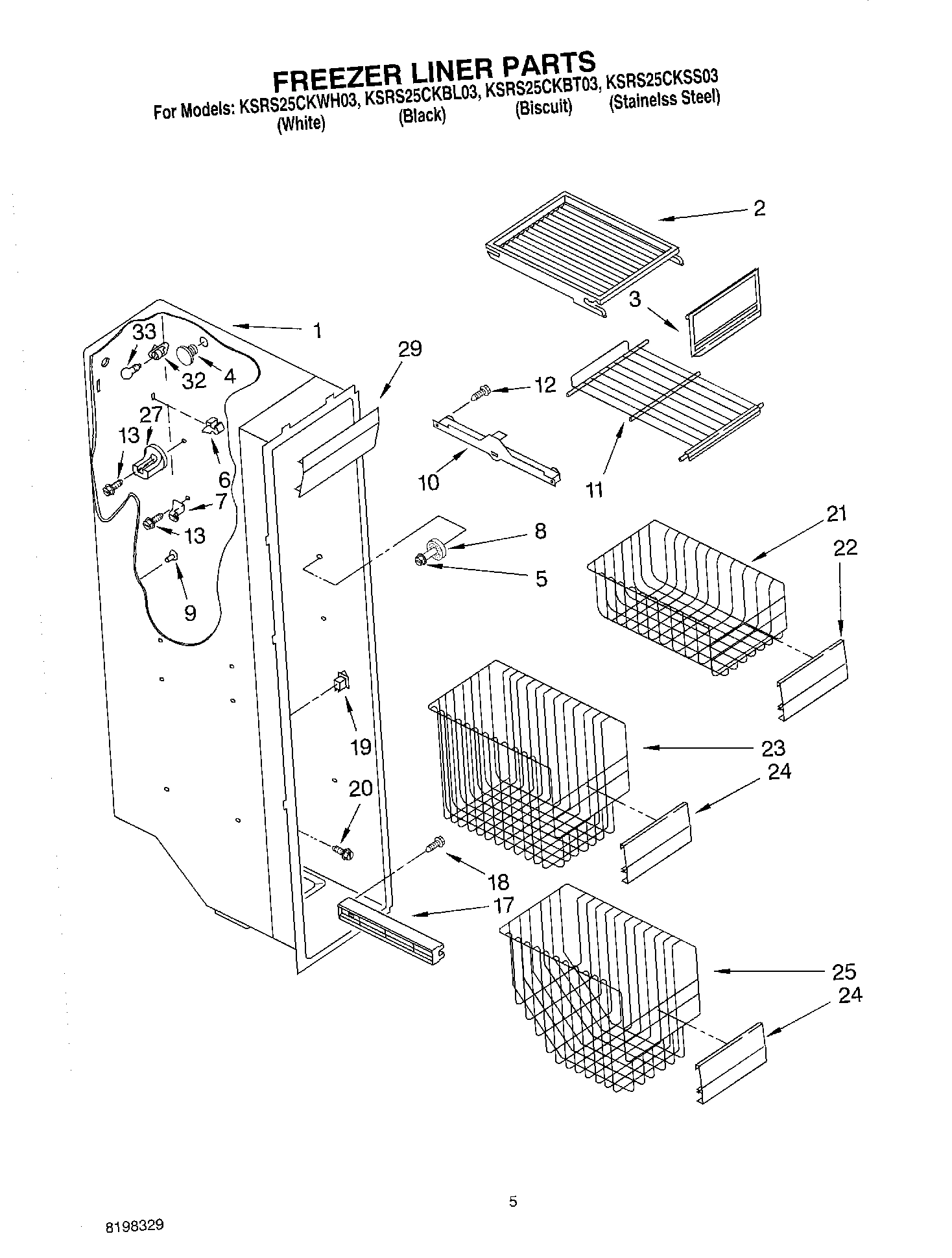 04 - FREEZER LINER PARTS