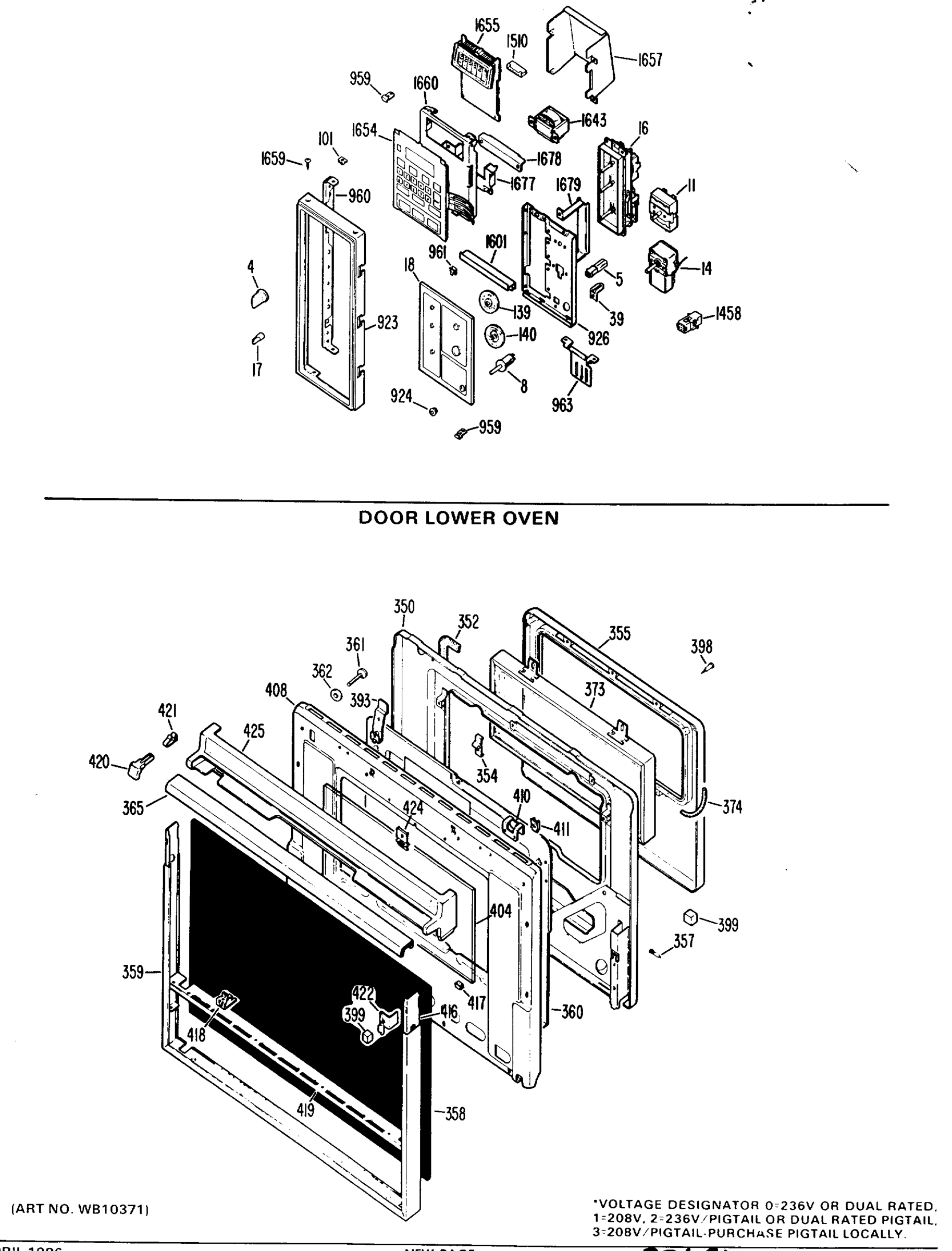 DOOR LOWER OVEN