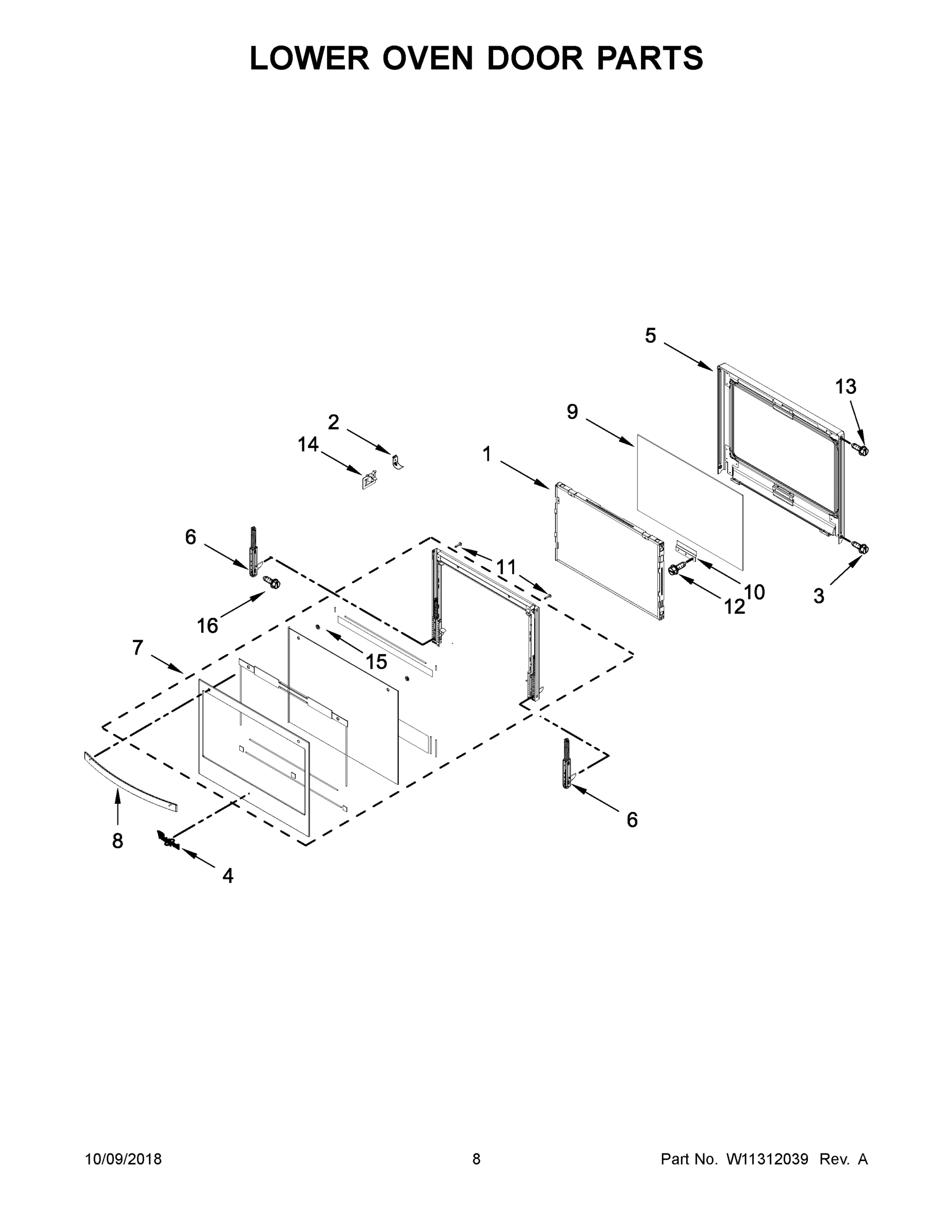 05 - LOWER OVEN DOOR PARTS