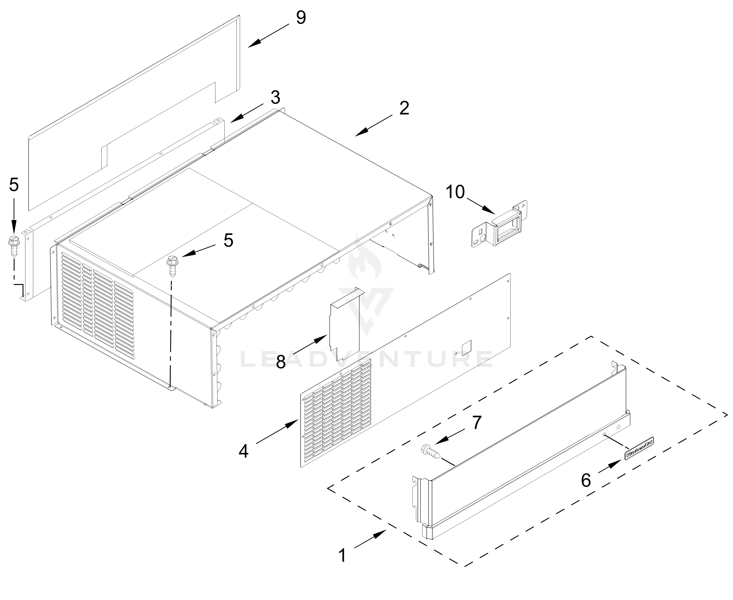 TOP GRILLE AND UNIT COVER PARTS